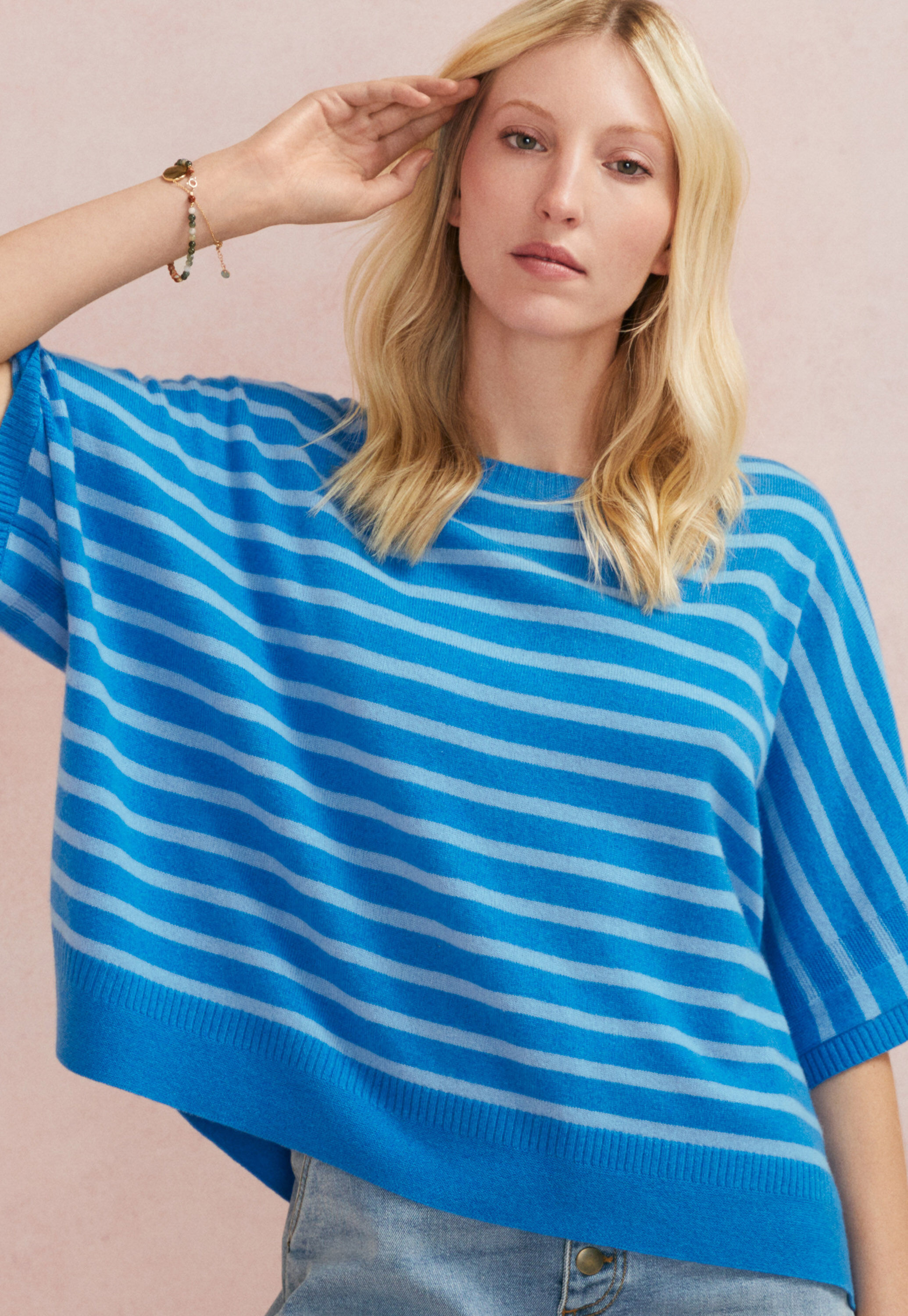 Striped poncho