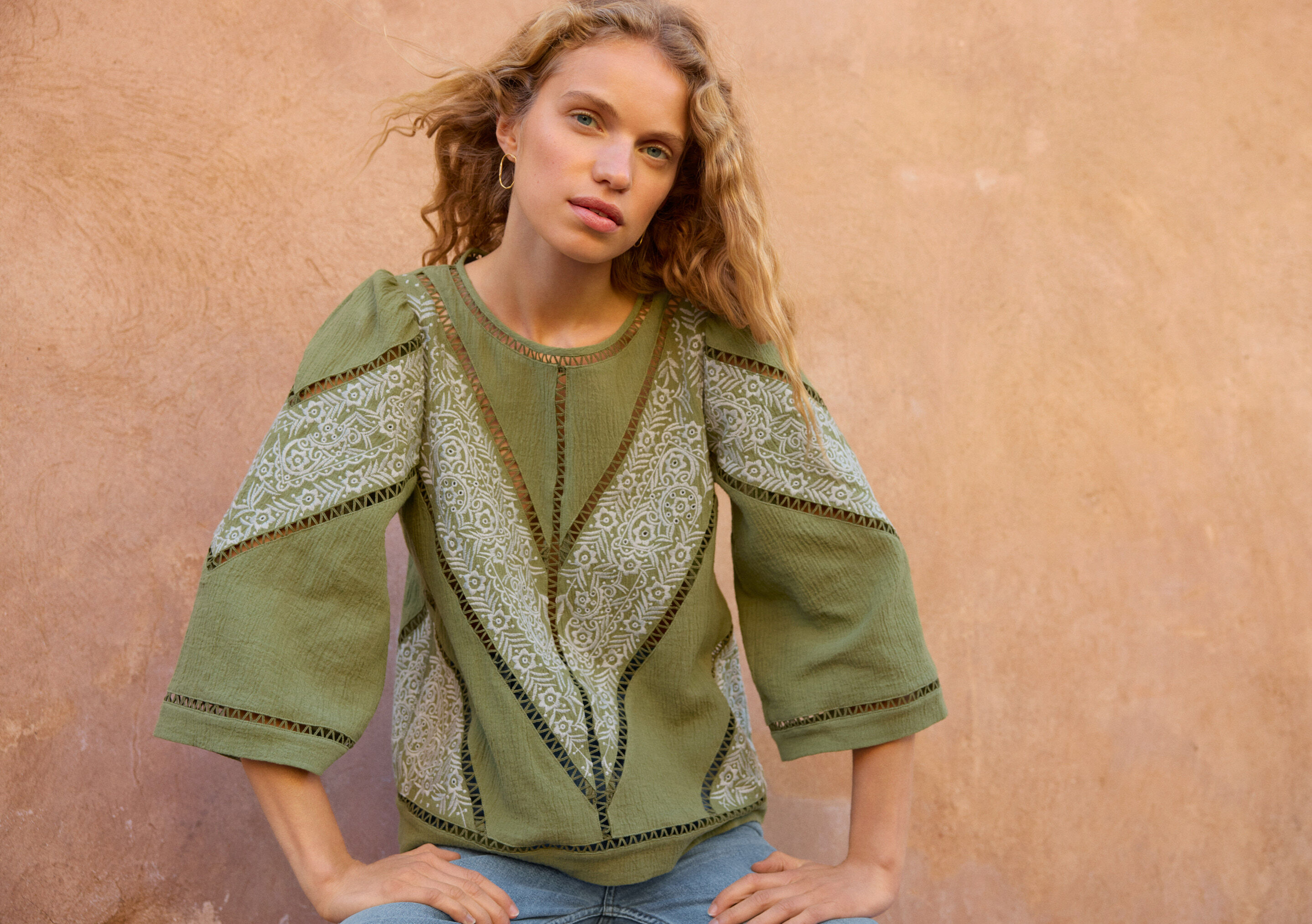 Embroidered top