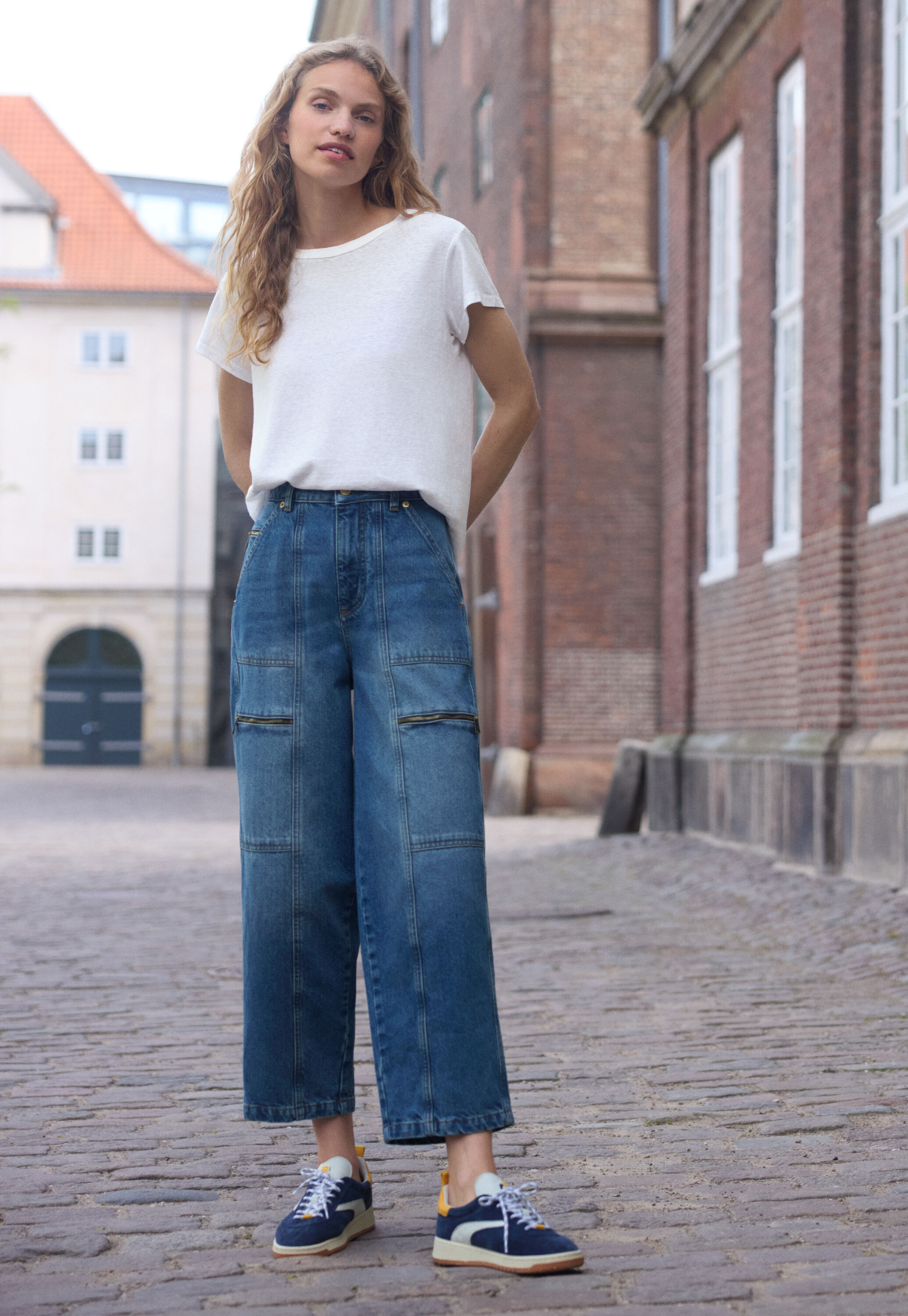 Patchwork horseshoe jeans