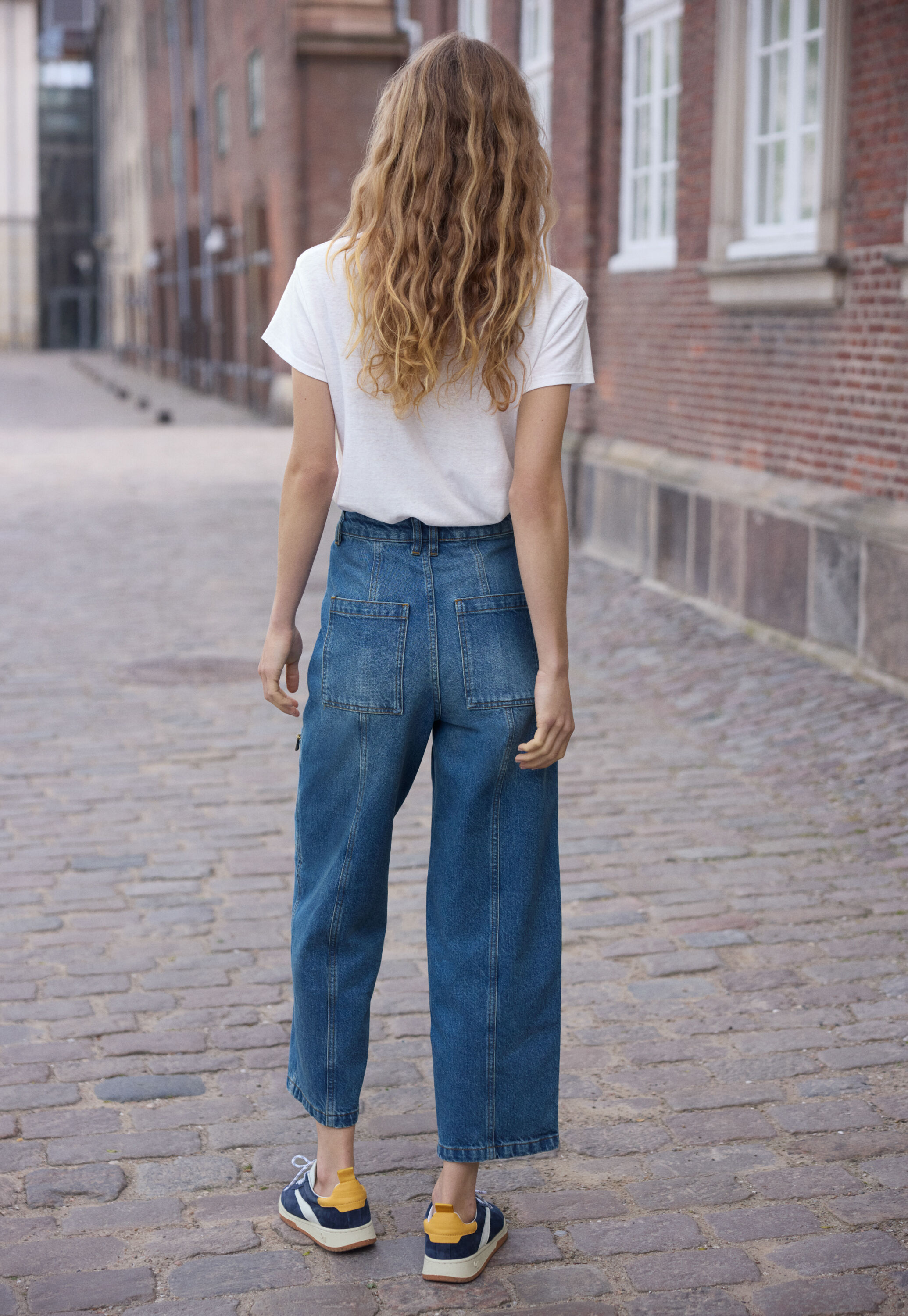 Patchwork horseshoe jeans