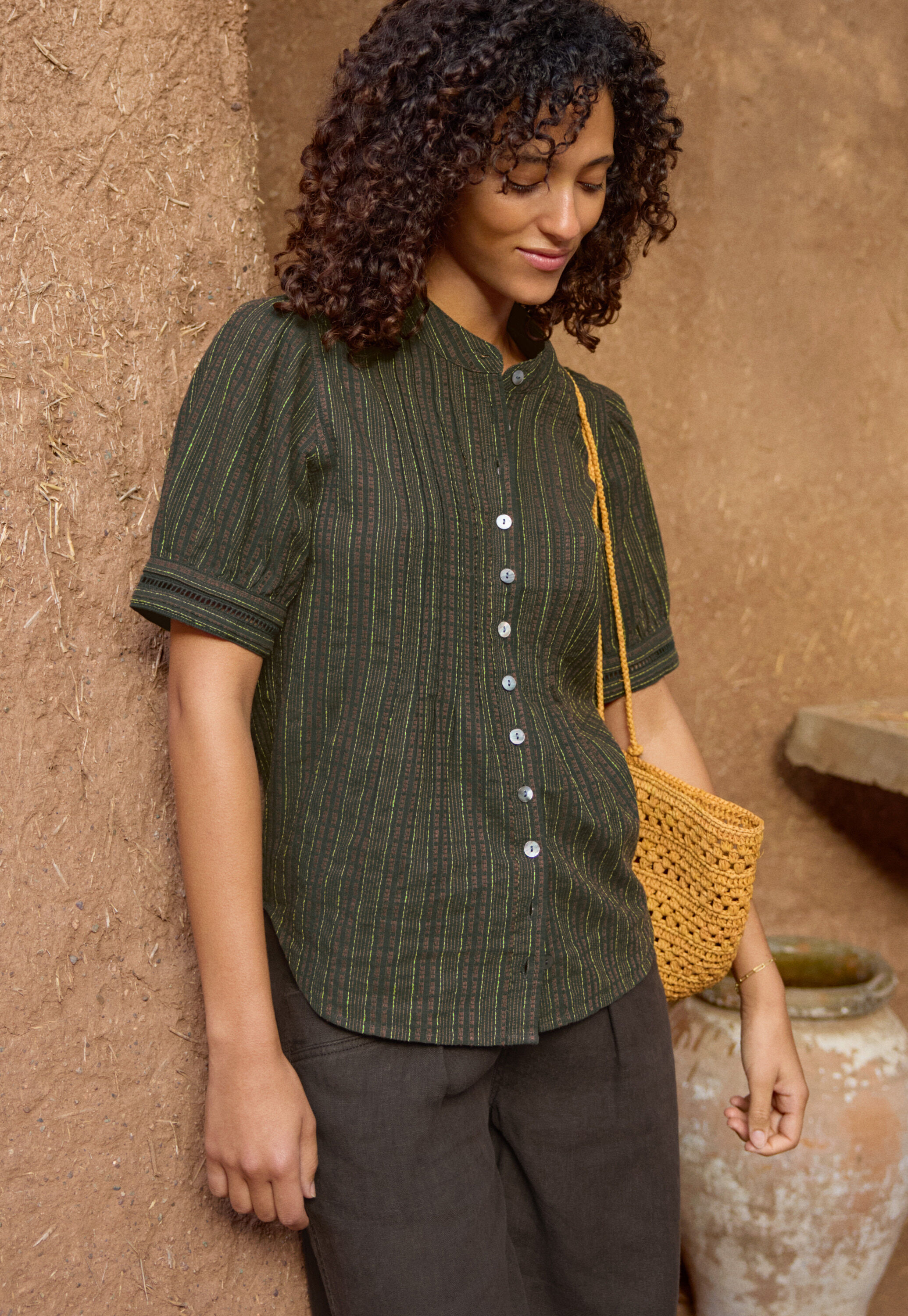 Striped short-sleeve shirt