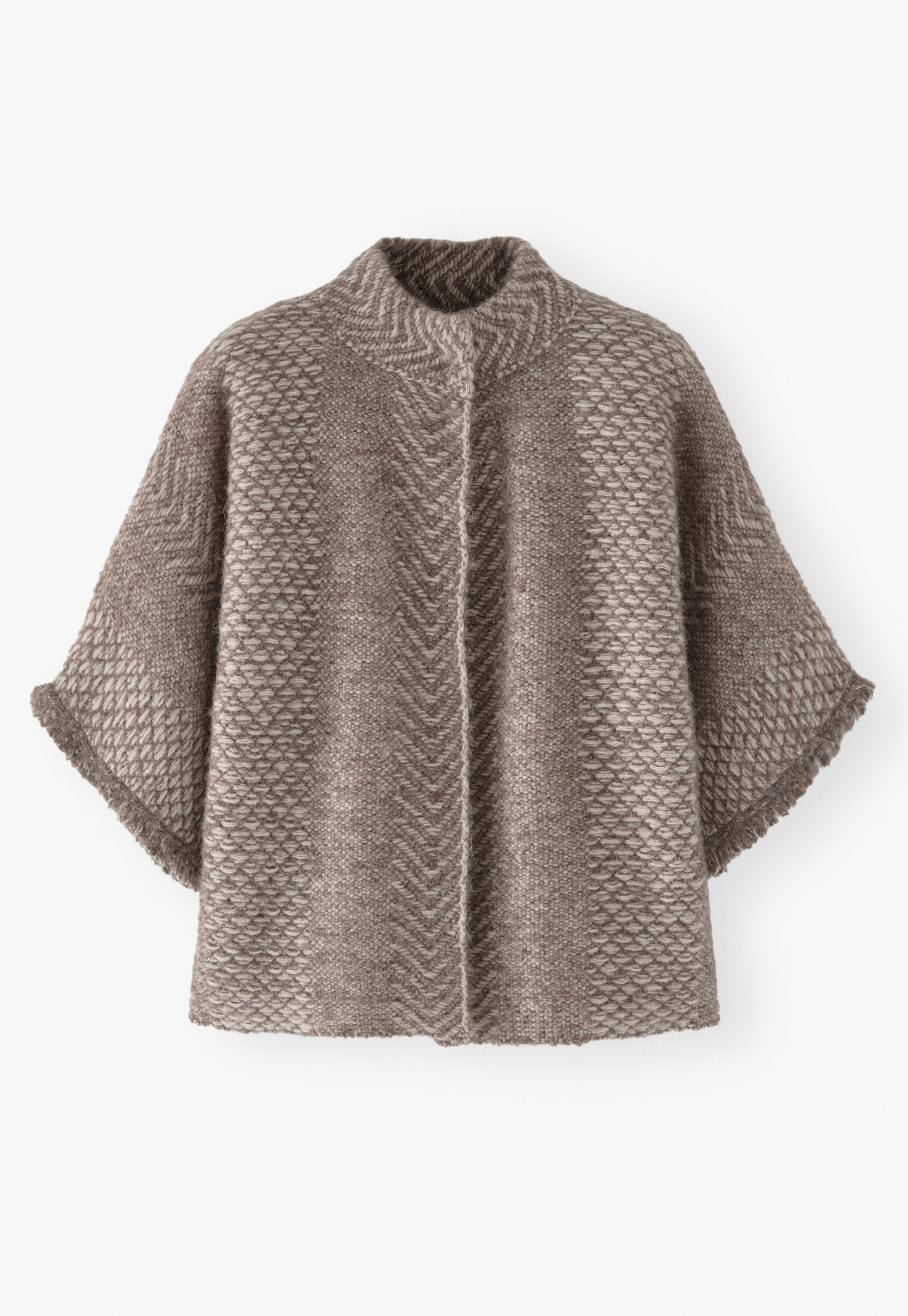 Herringbone-stitch poncho
