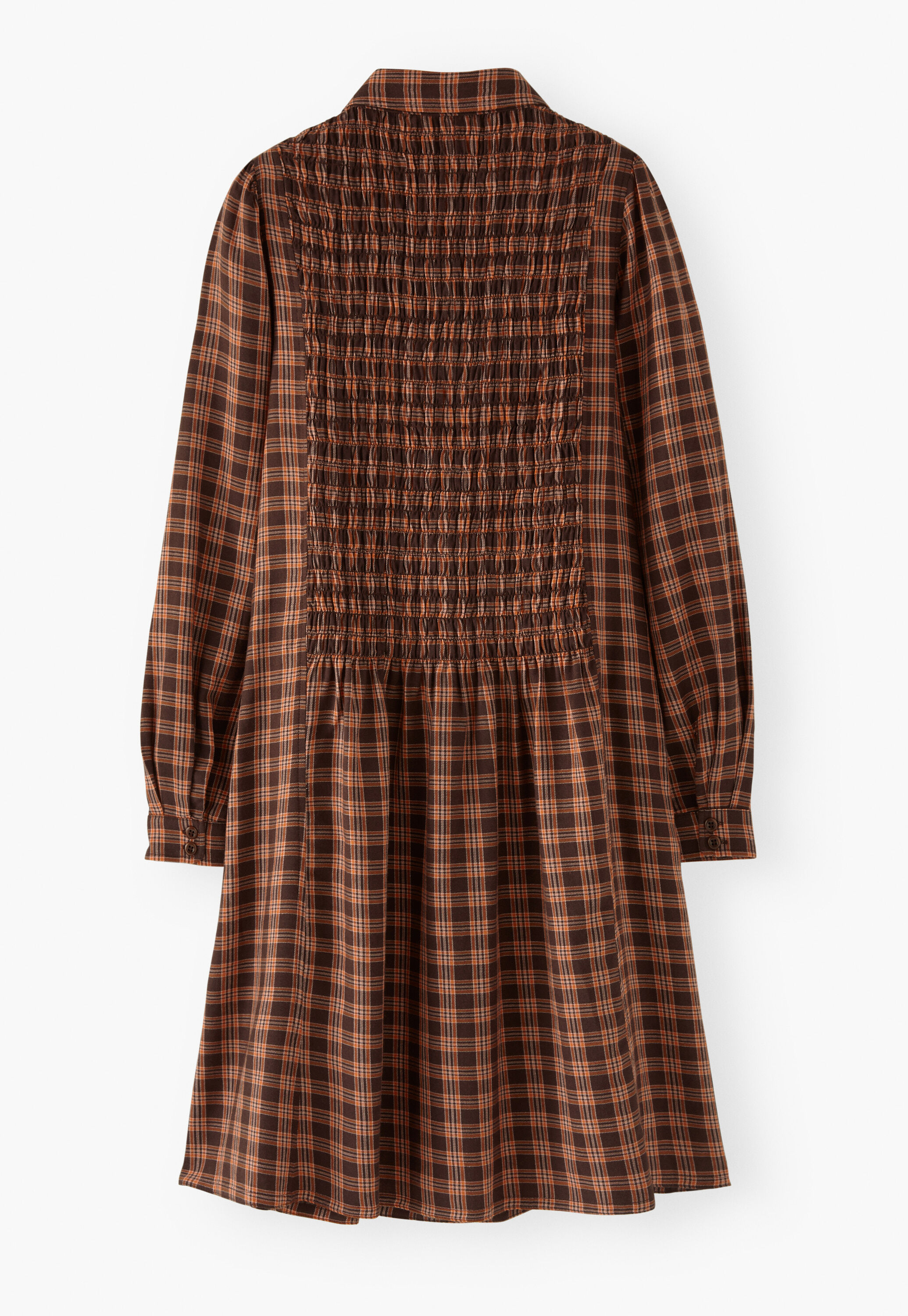 Shirred check dress