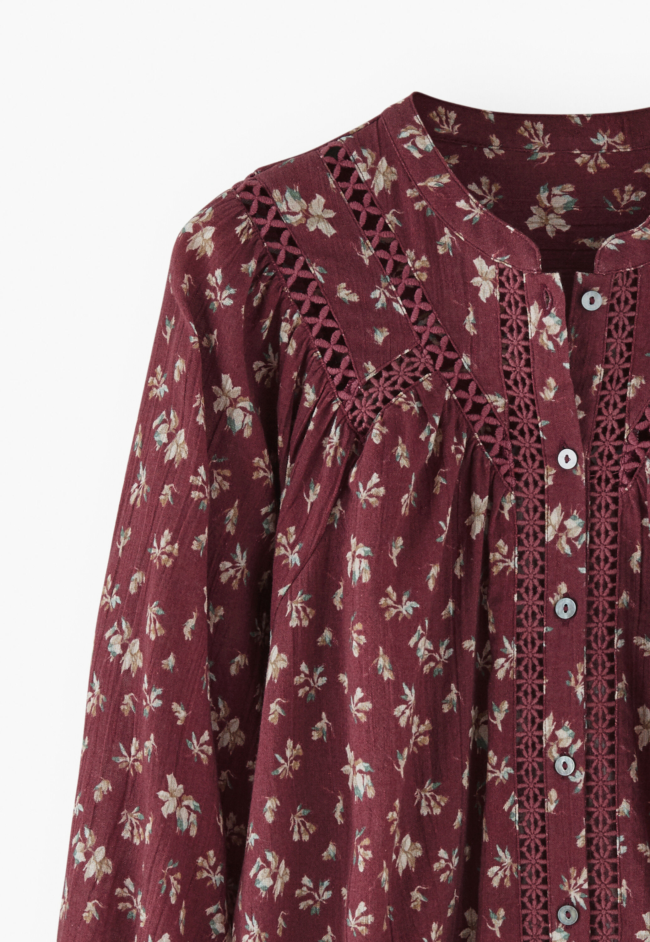 Printed gauze blouse