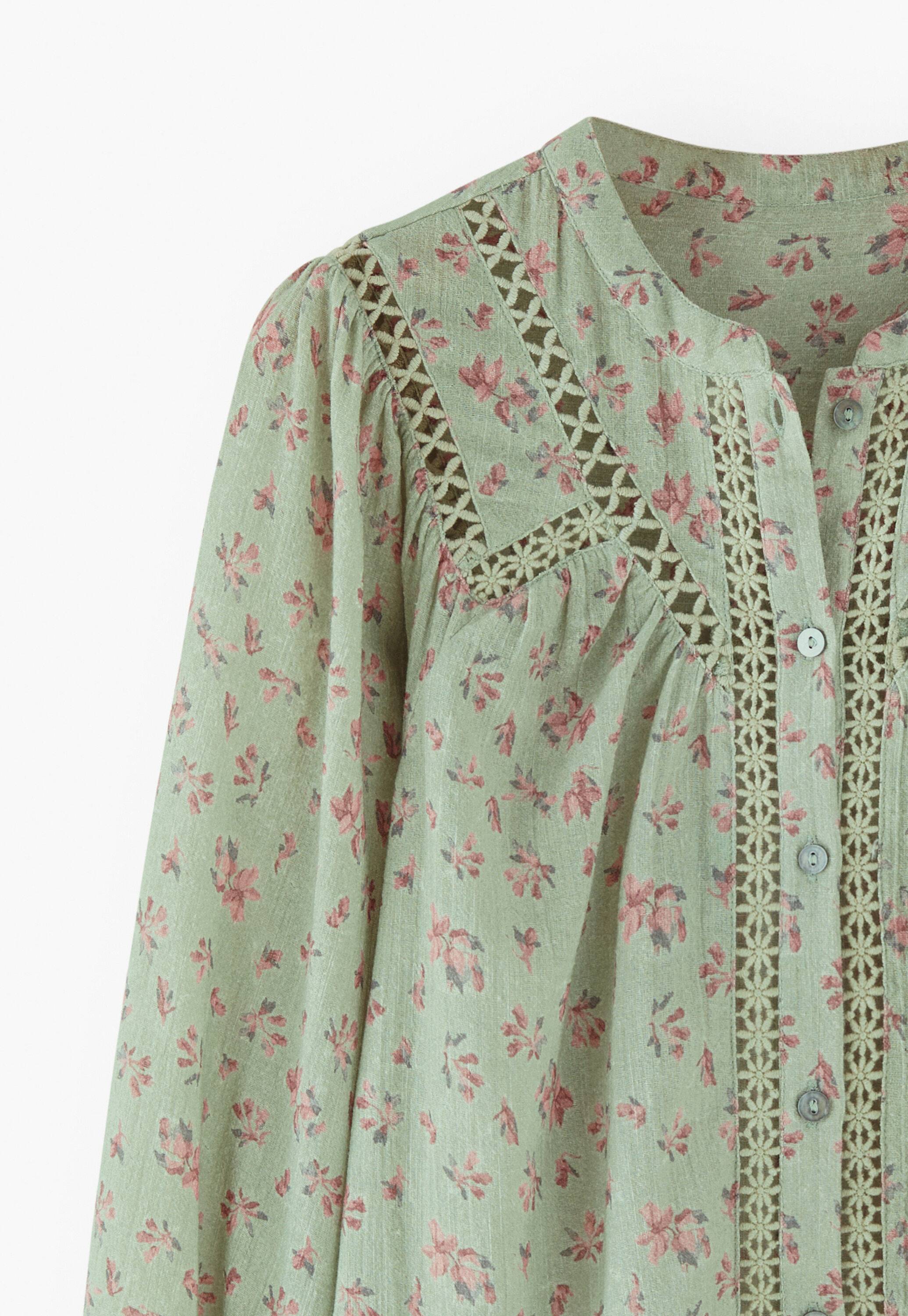 Printed gauze blouse