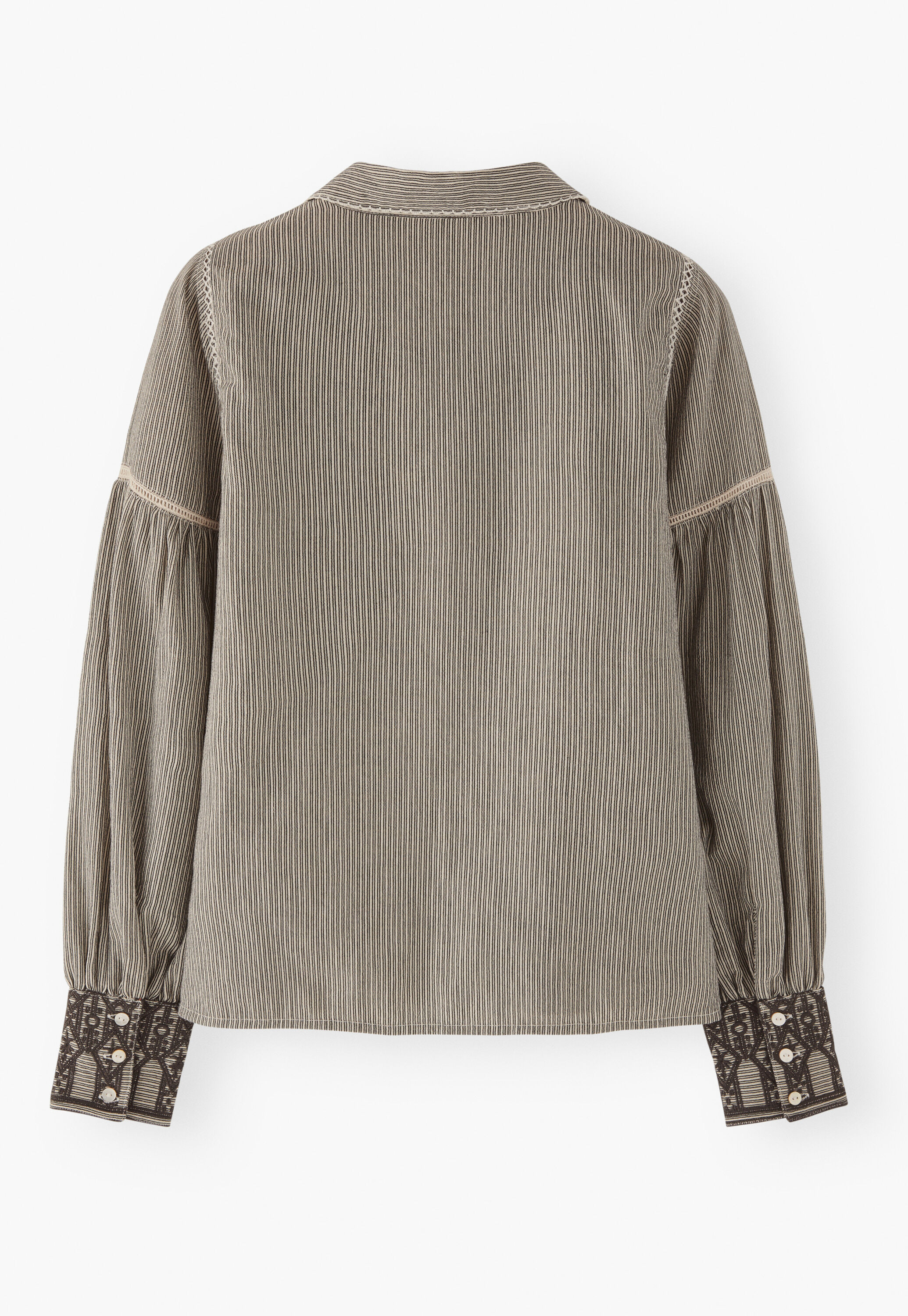 Embroidered self-stripe blouse