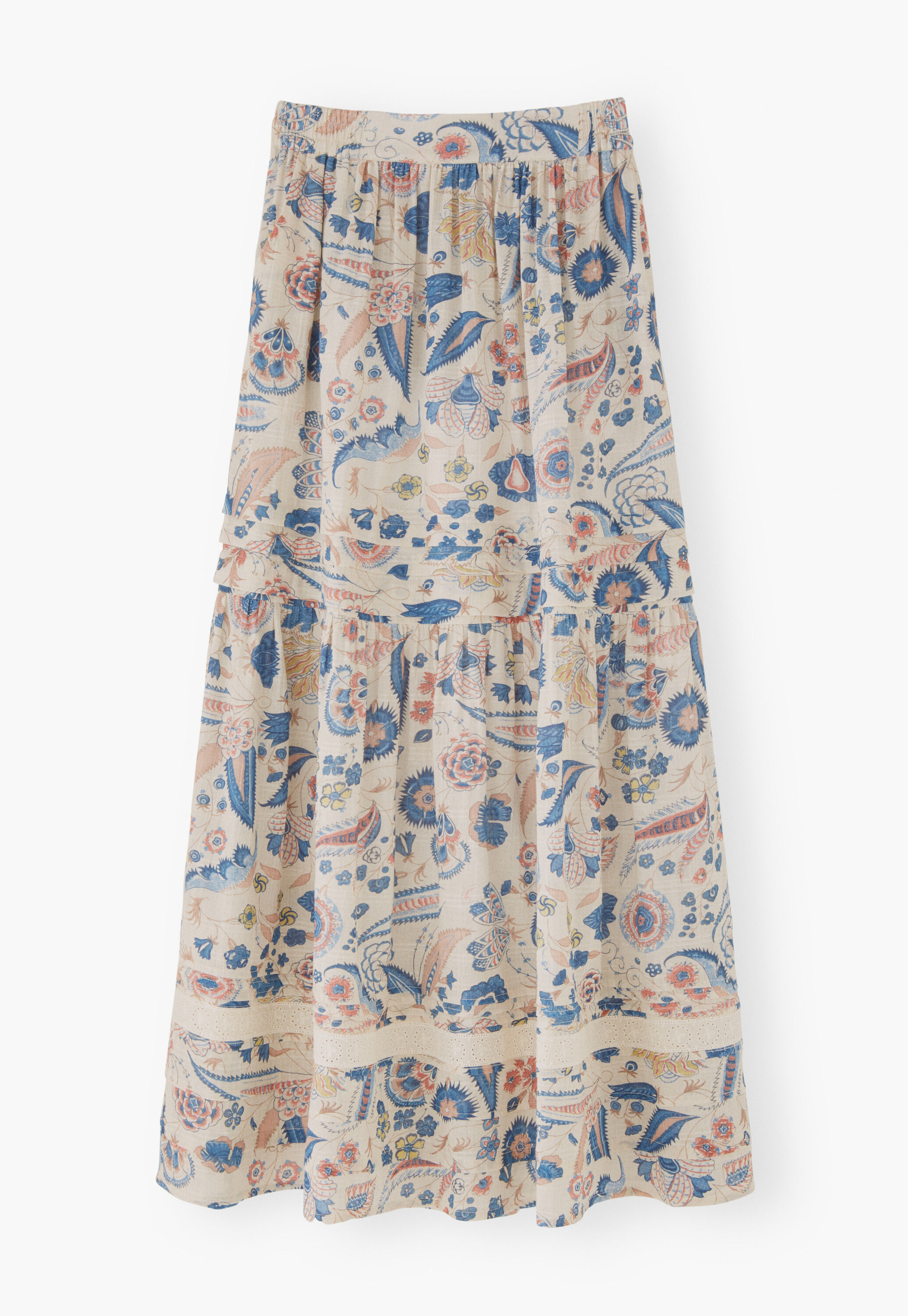 Tiered printed skirt
