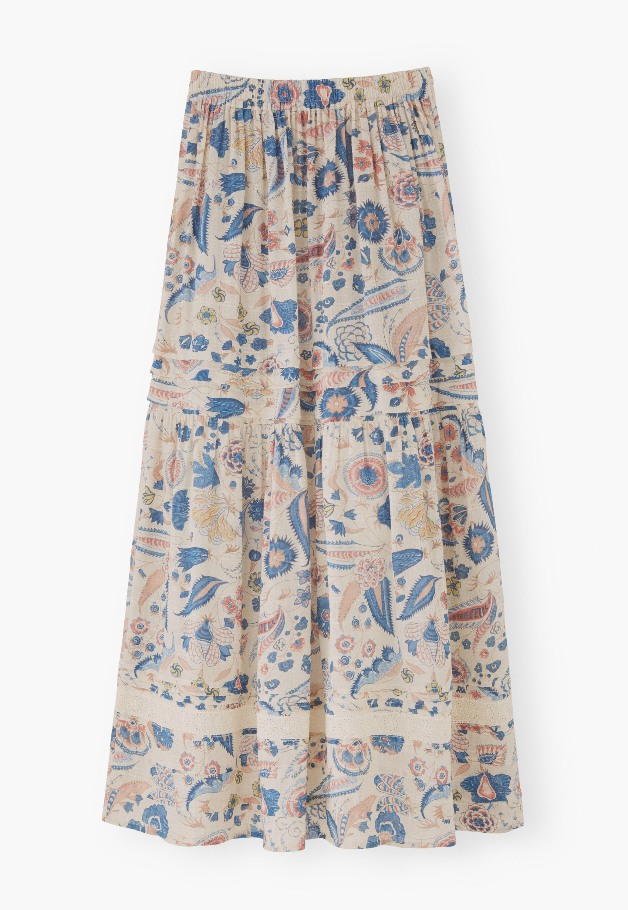 Tiered printed skirt