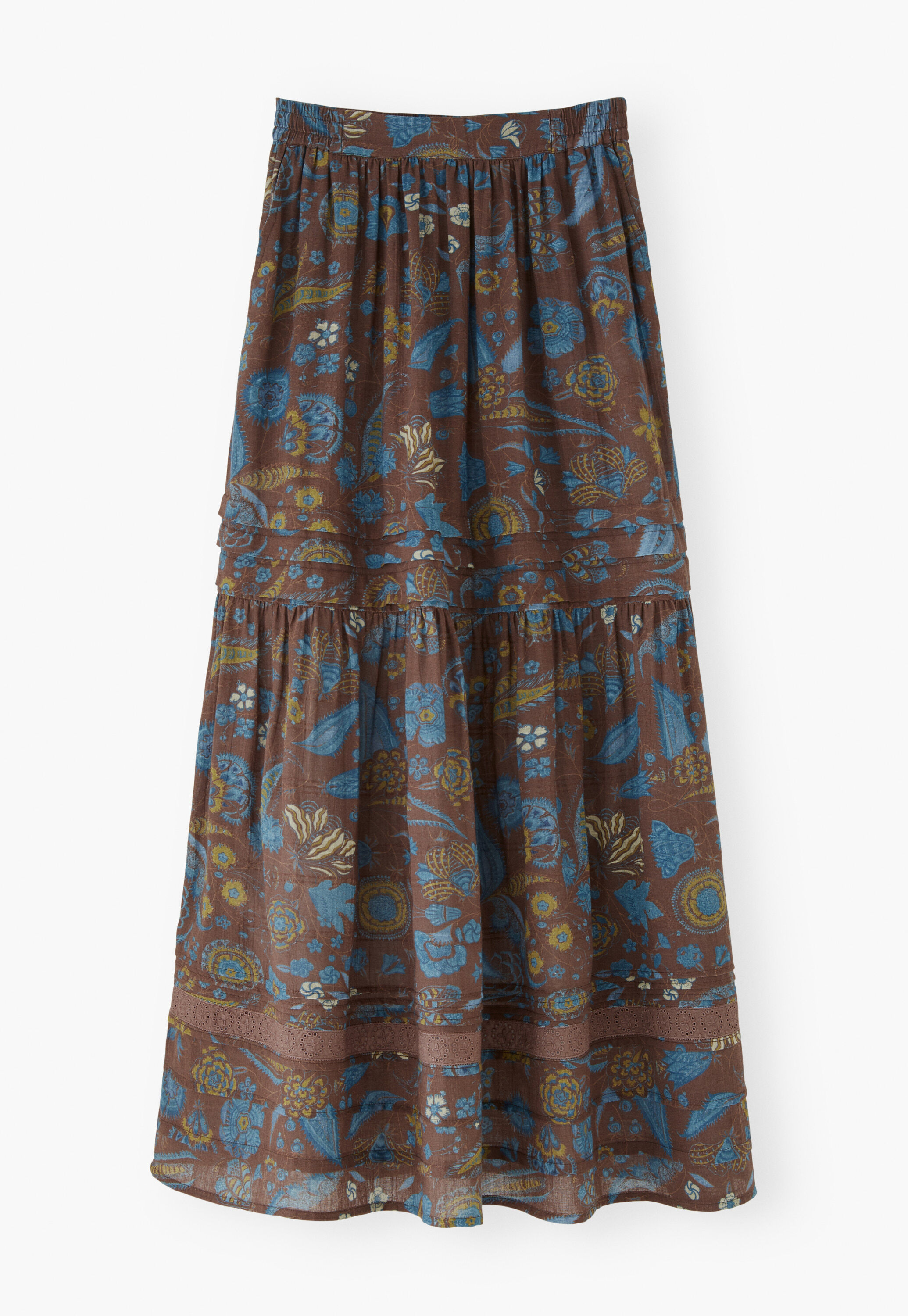 Tiered printed skirt