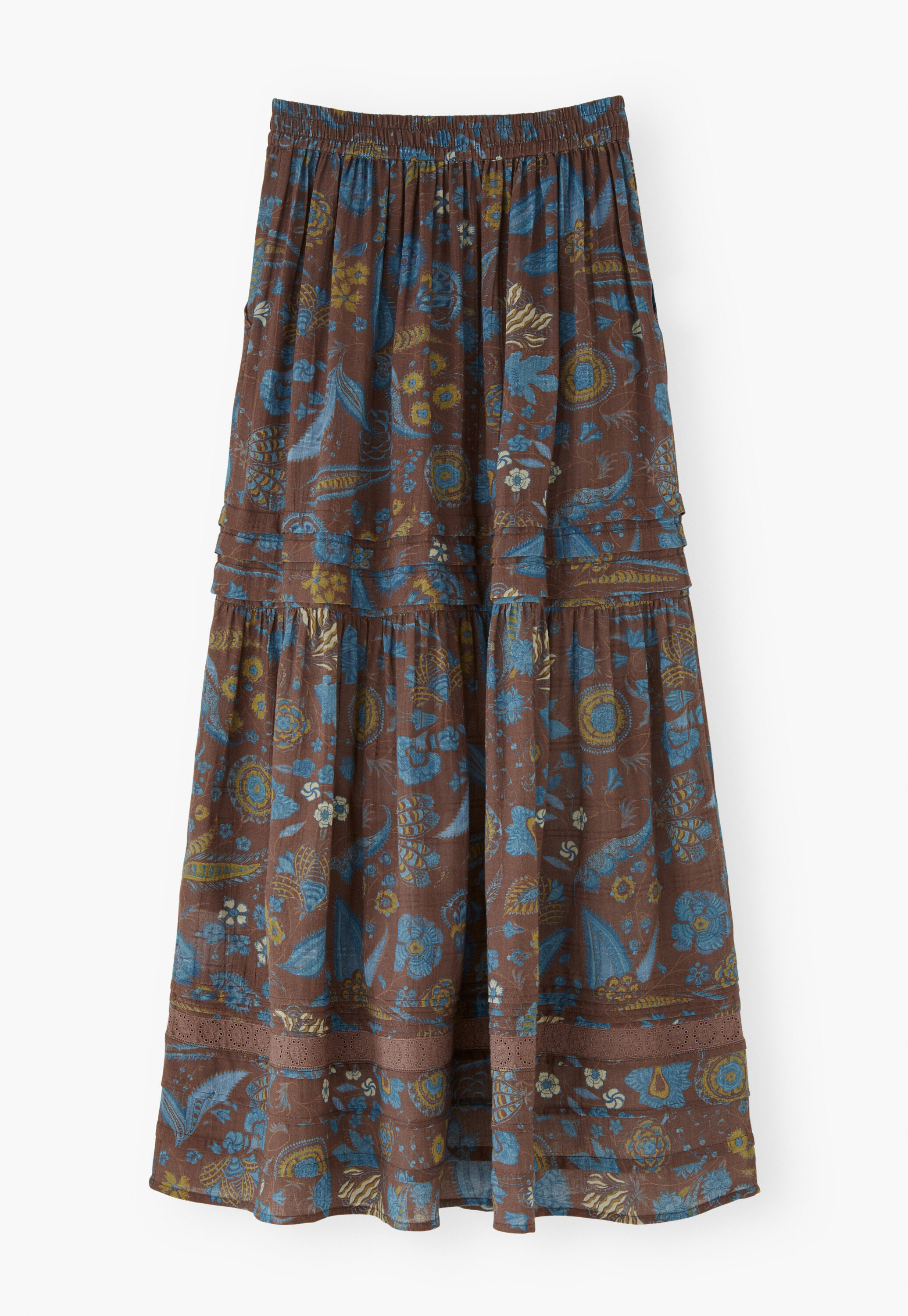 Tiered printed skirt