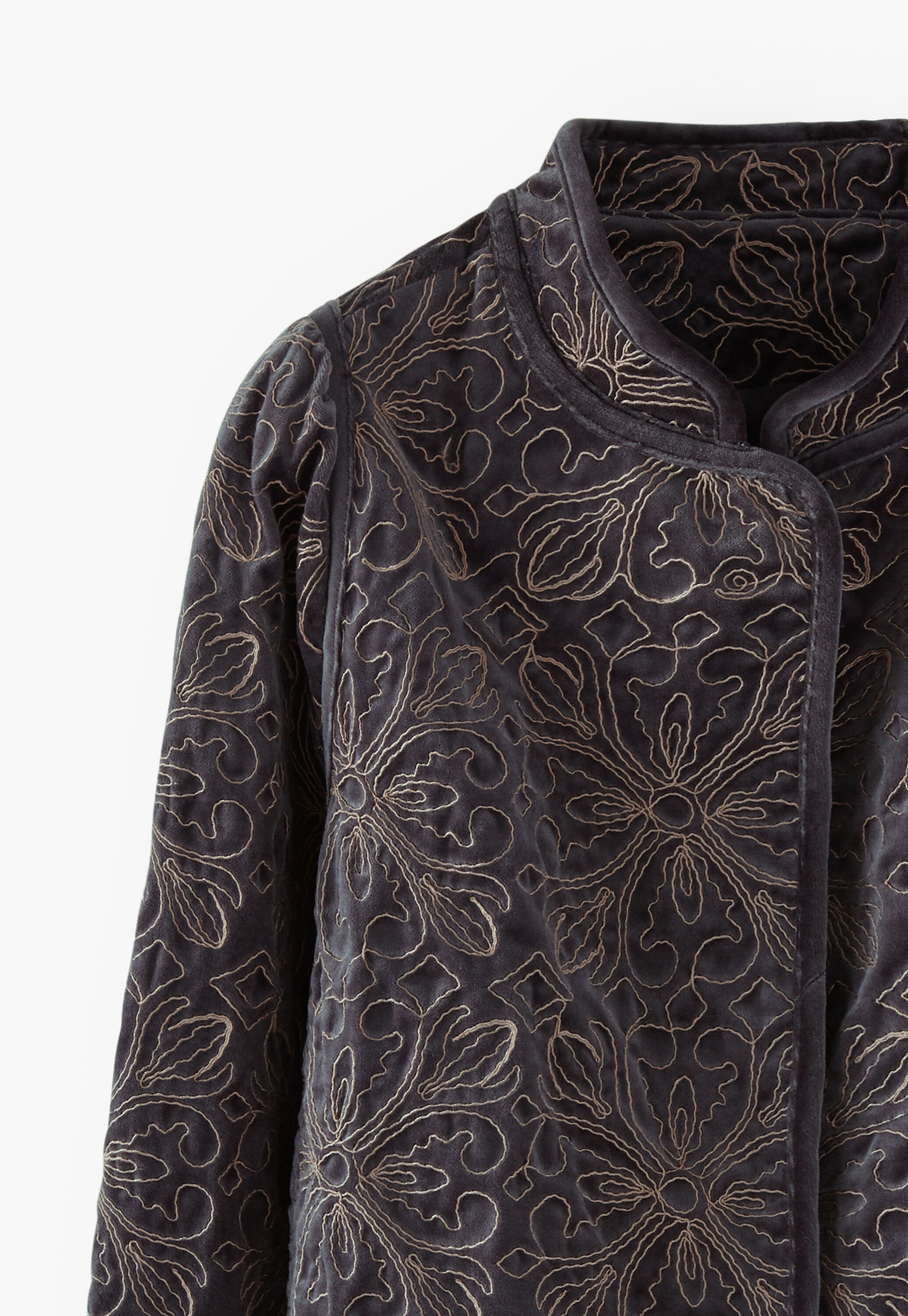 Embroidered velvet jacket