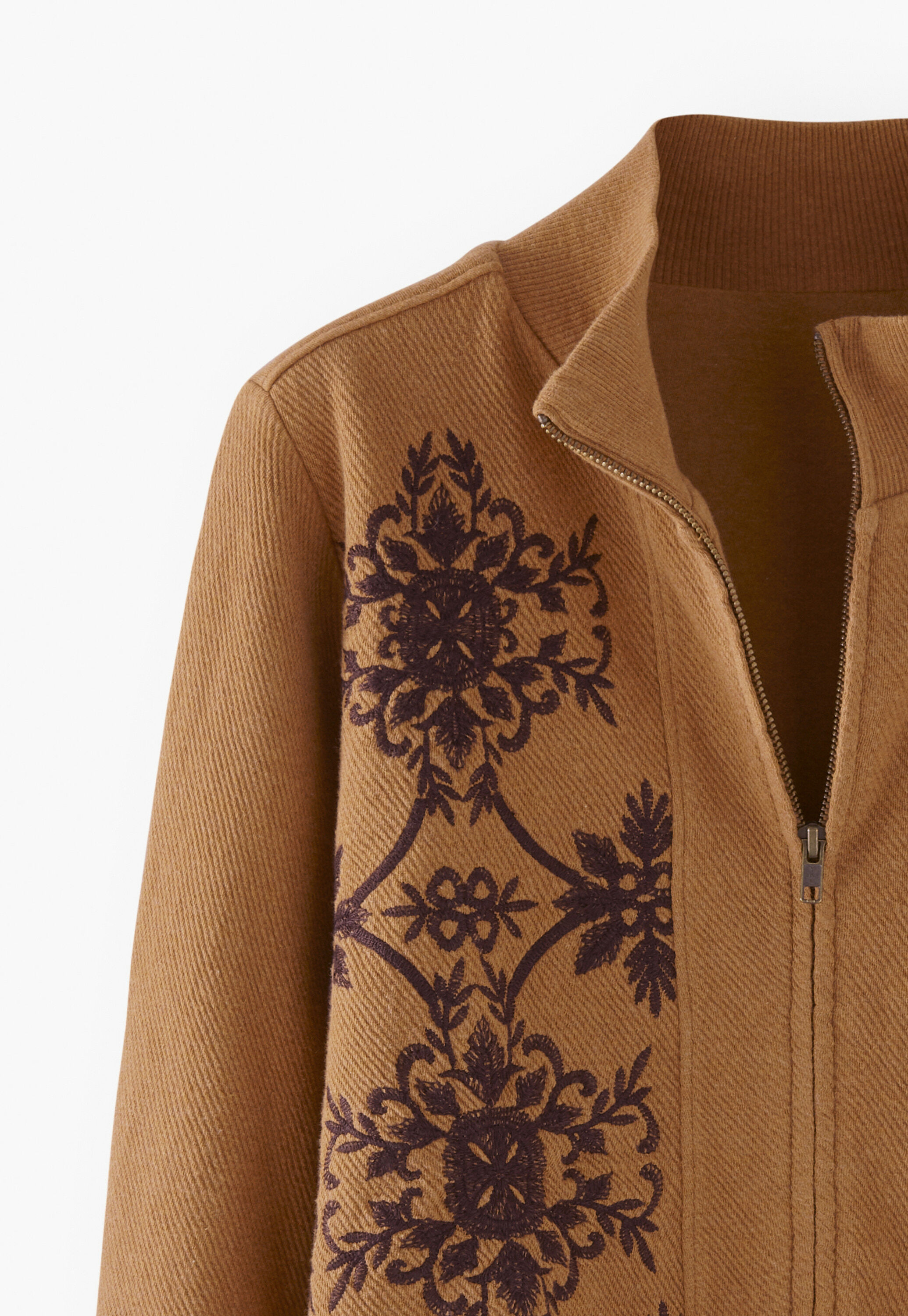 Embroidered jersey jacket