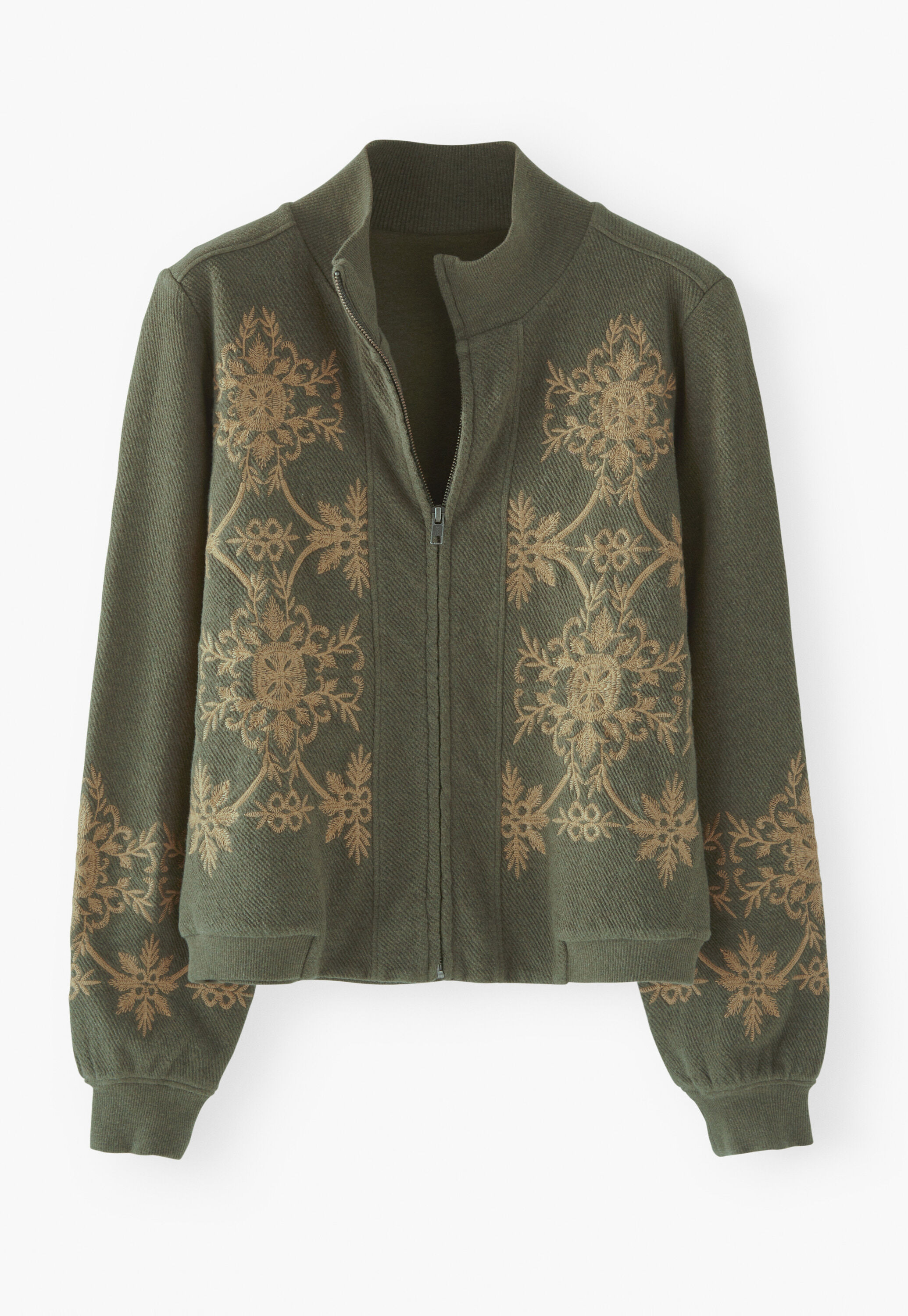 Embroidered jersey jacket