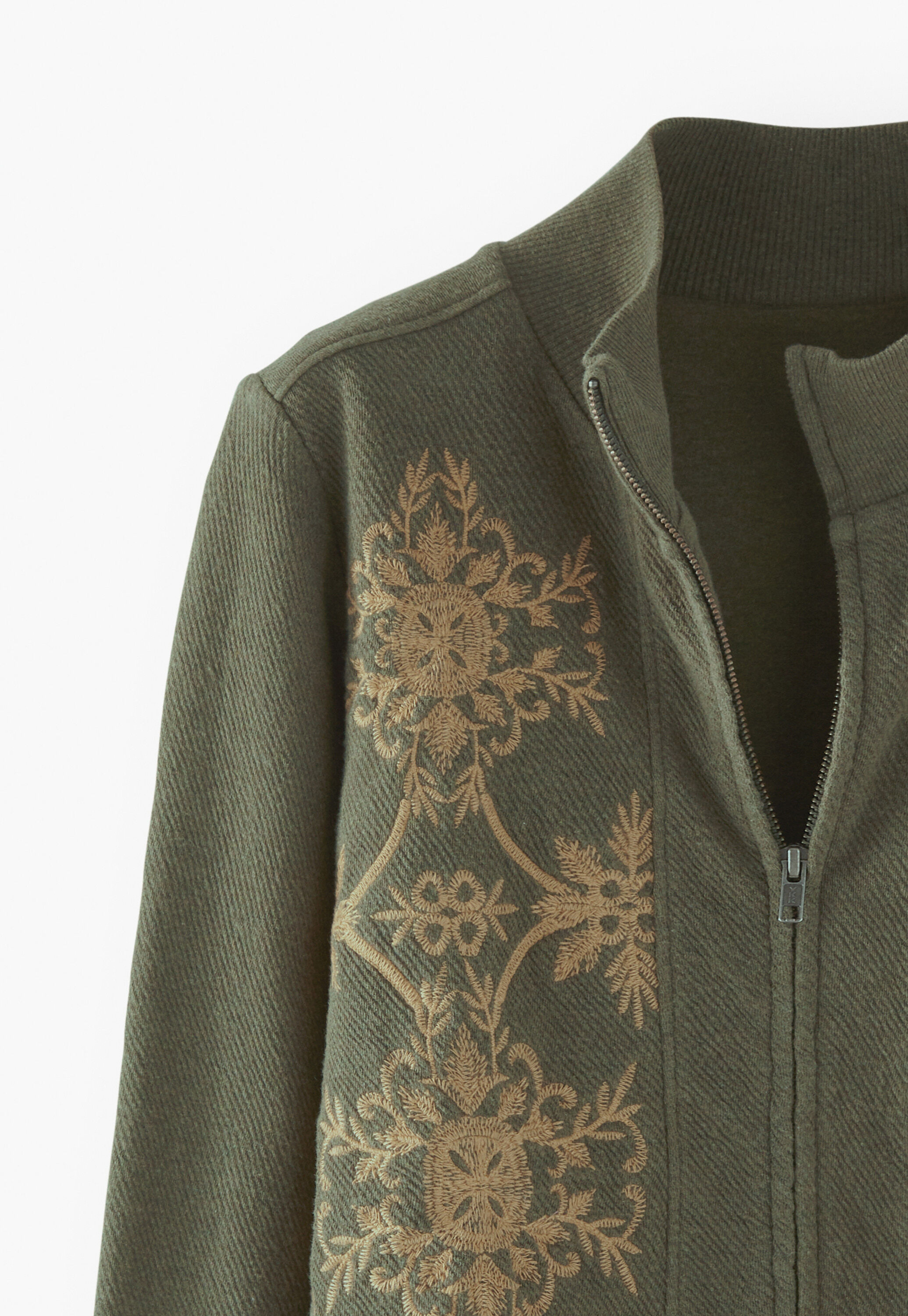 Embroidered jersey jacket