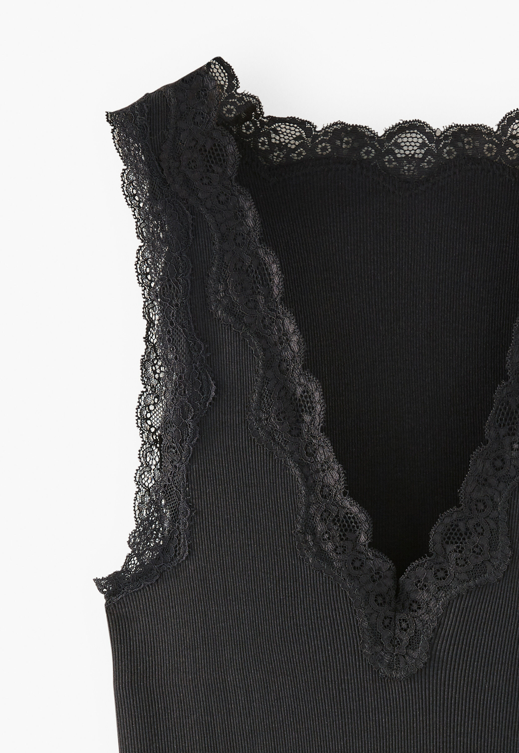 Lace v-neck jersey vest