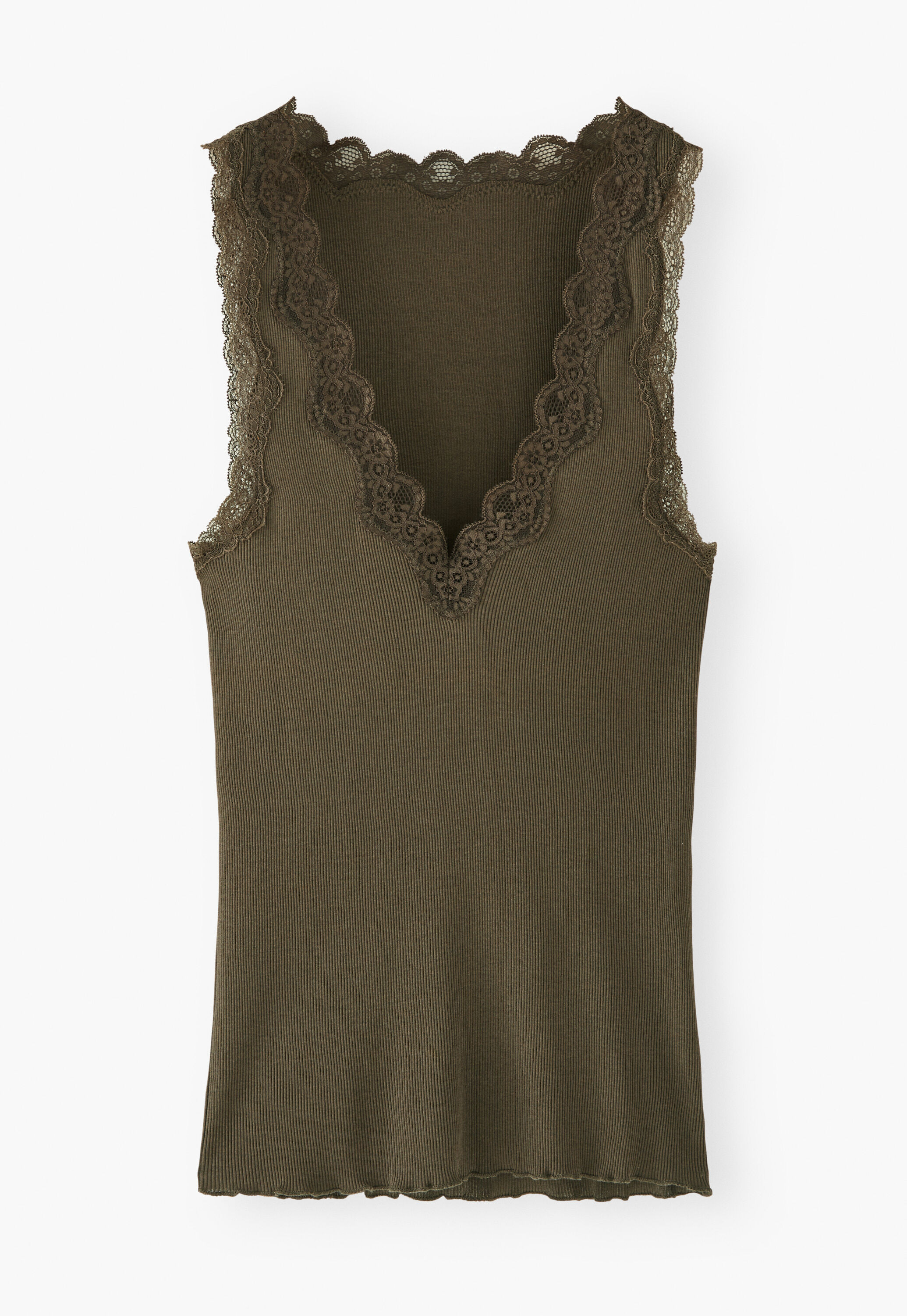 Lace v-neck jersey vest