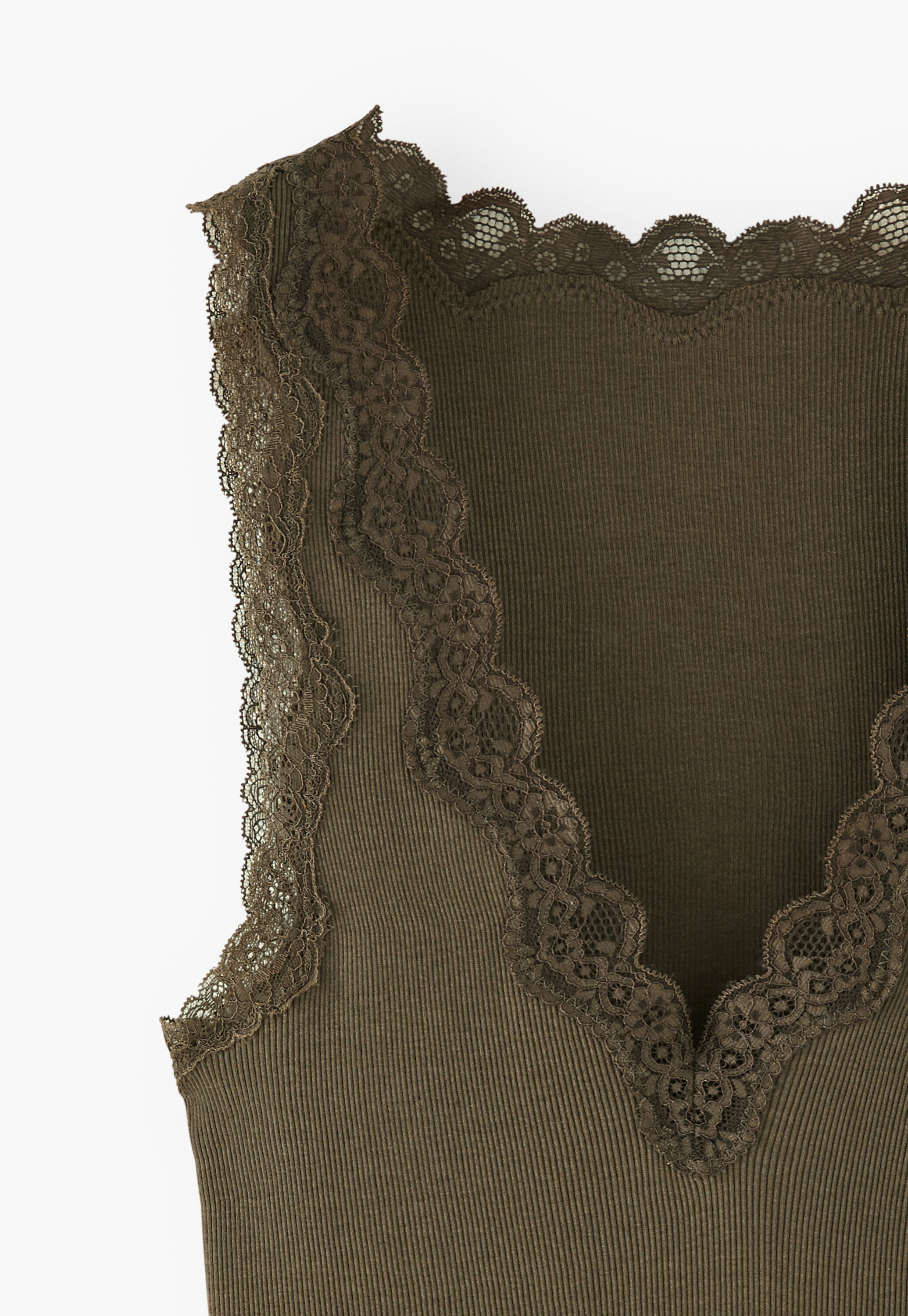 Lace v-neck jersey vest