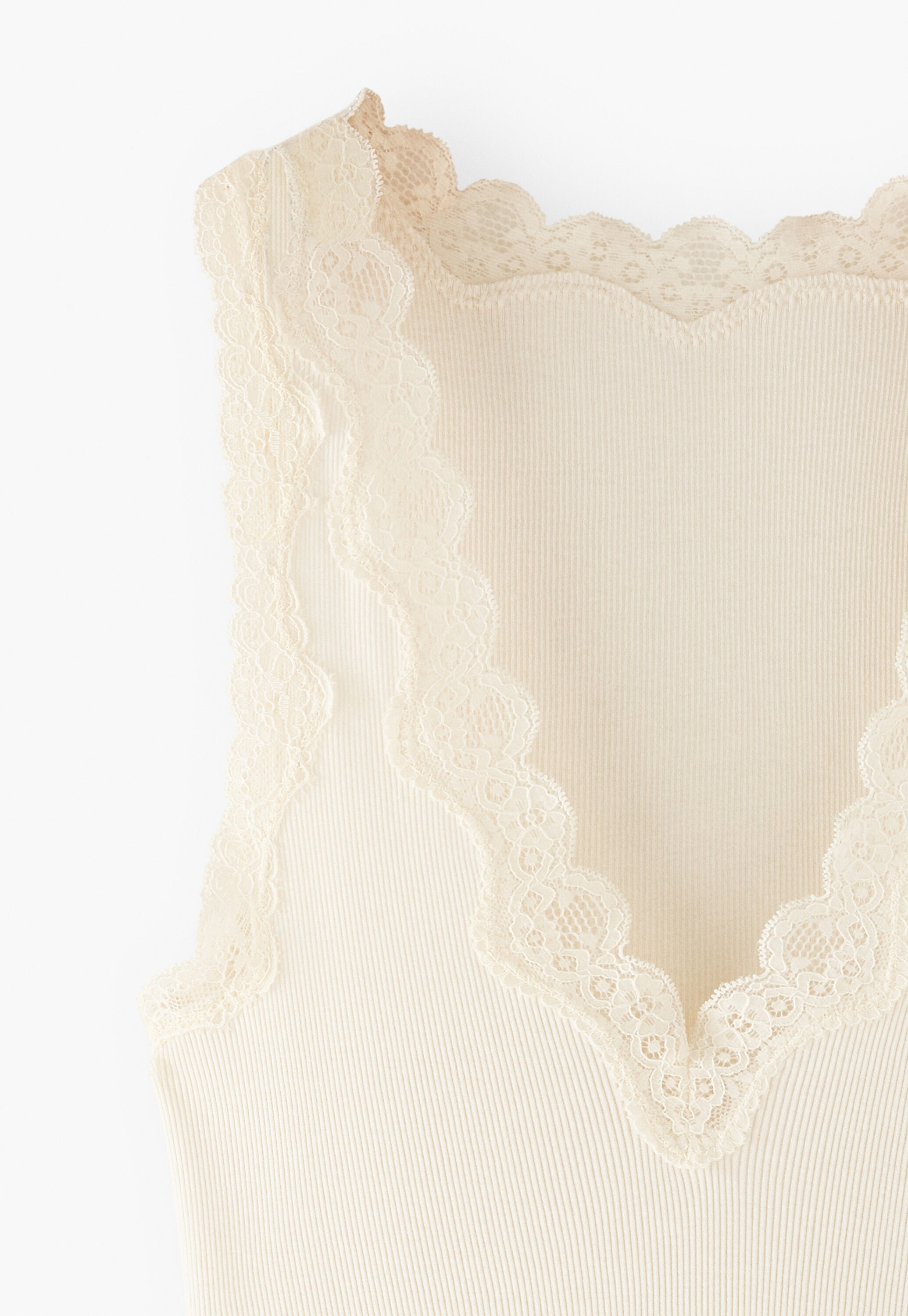 Lace v-neck jersey vest
