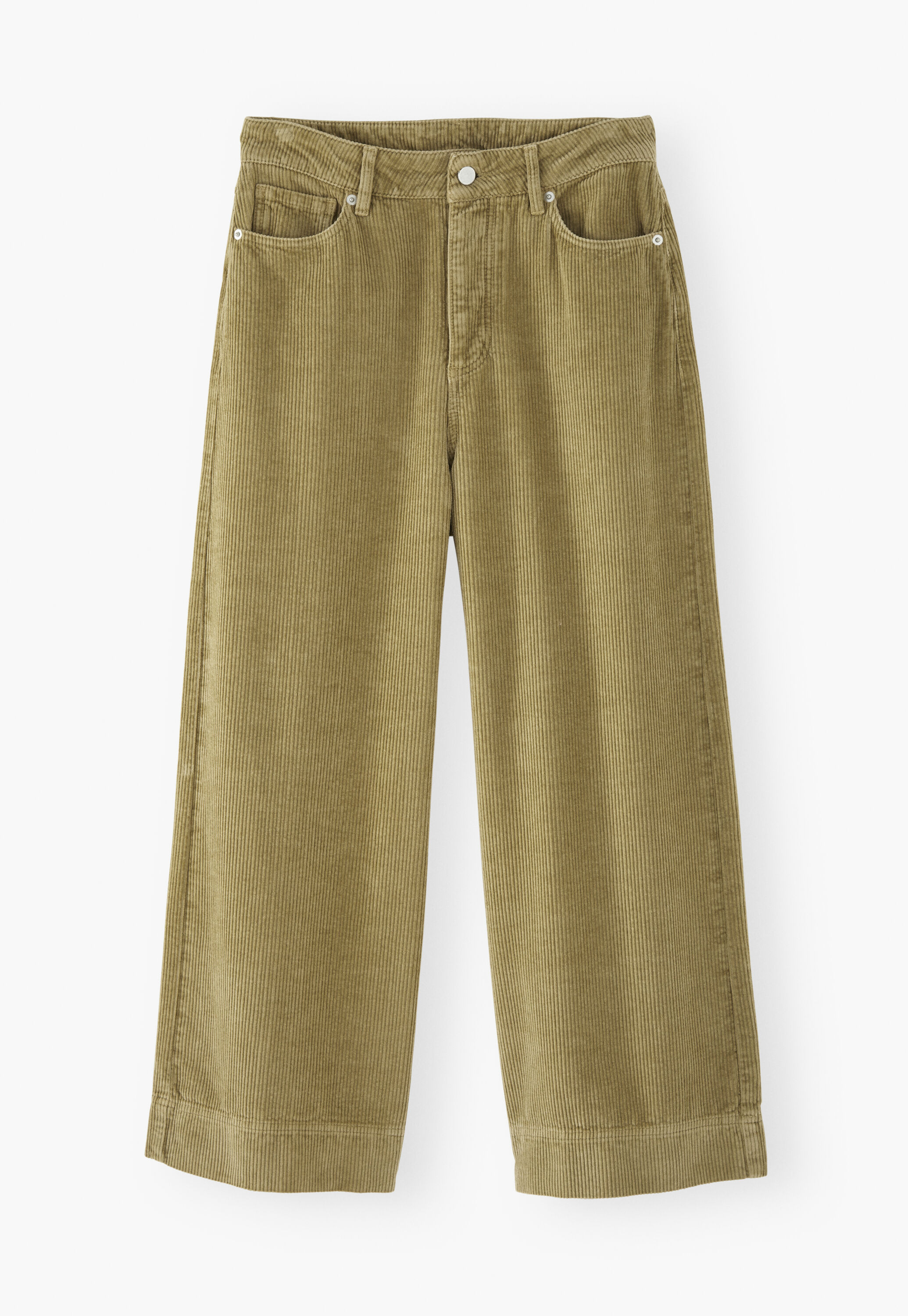 Wide-leg cord trousers