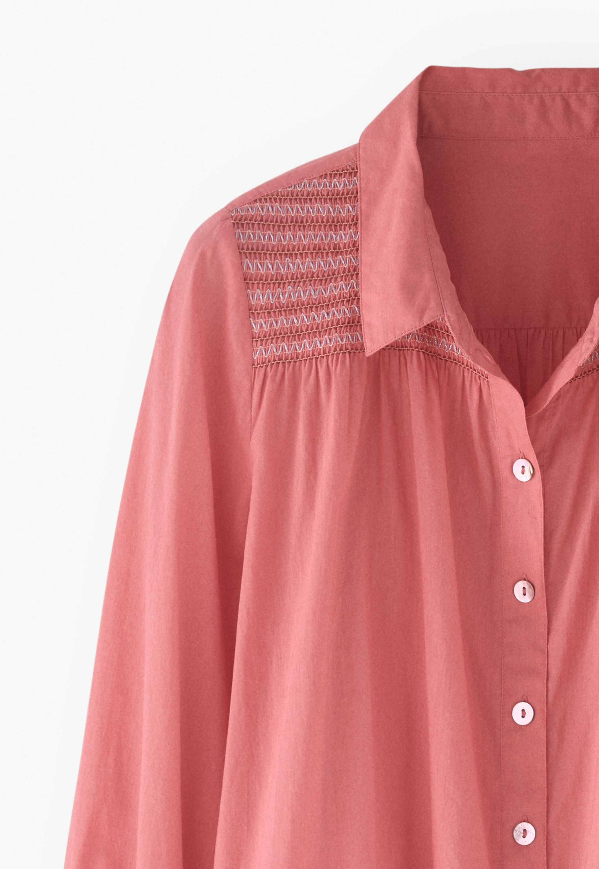 Shirring-detail shirt