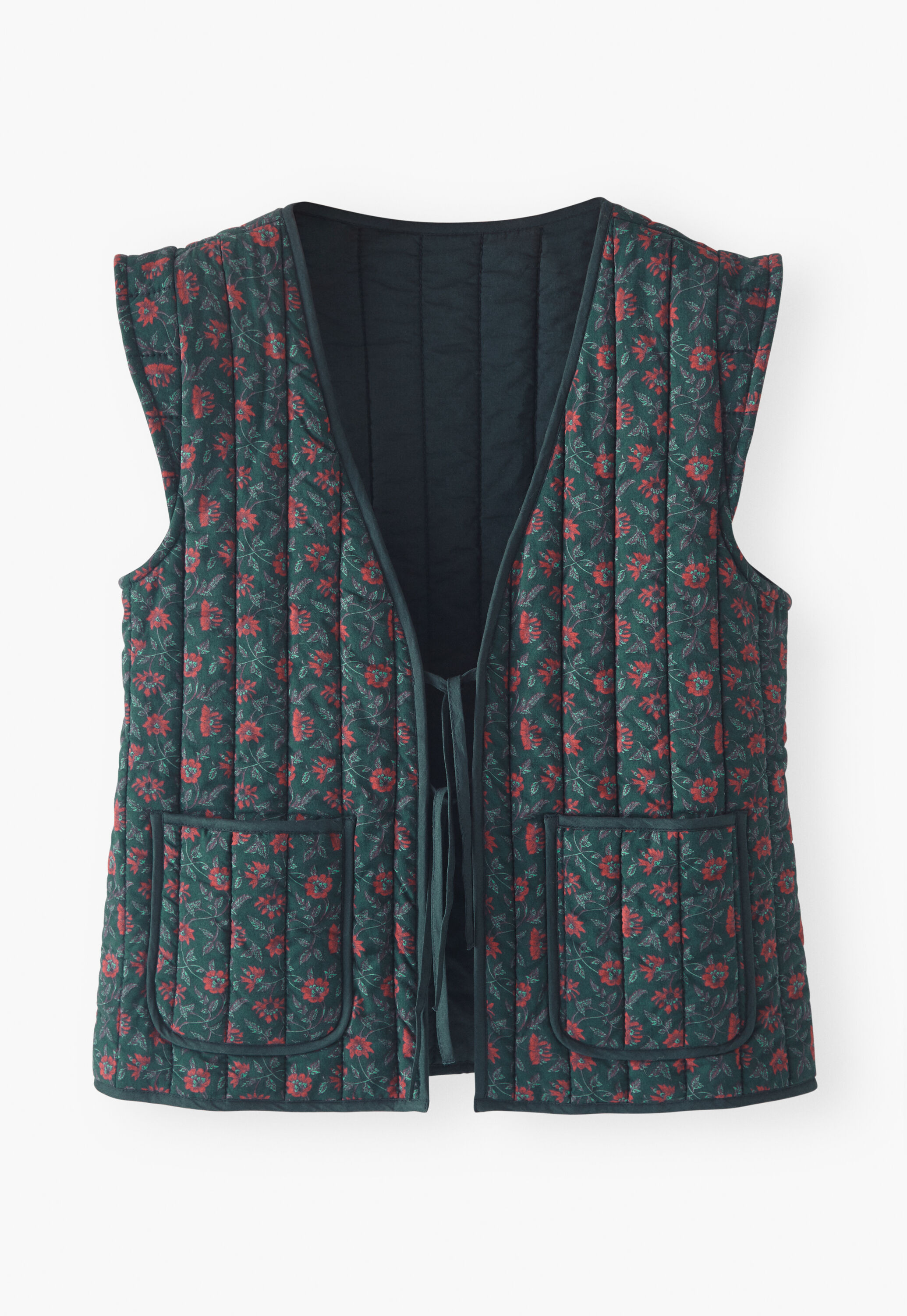 Quilted printed gilet