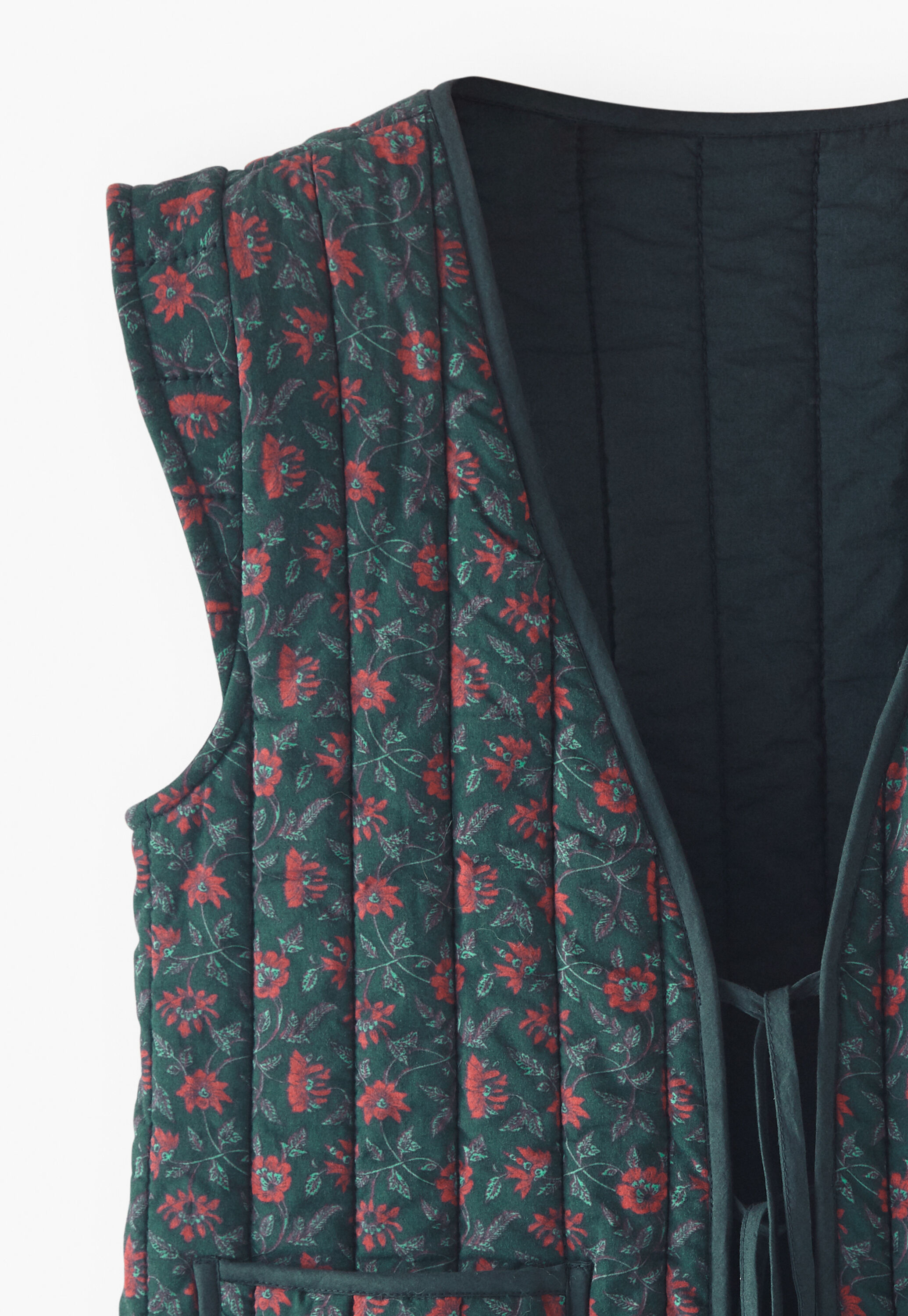 Quilted printed gilet