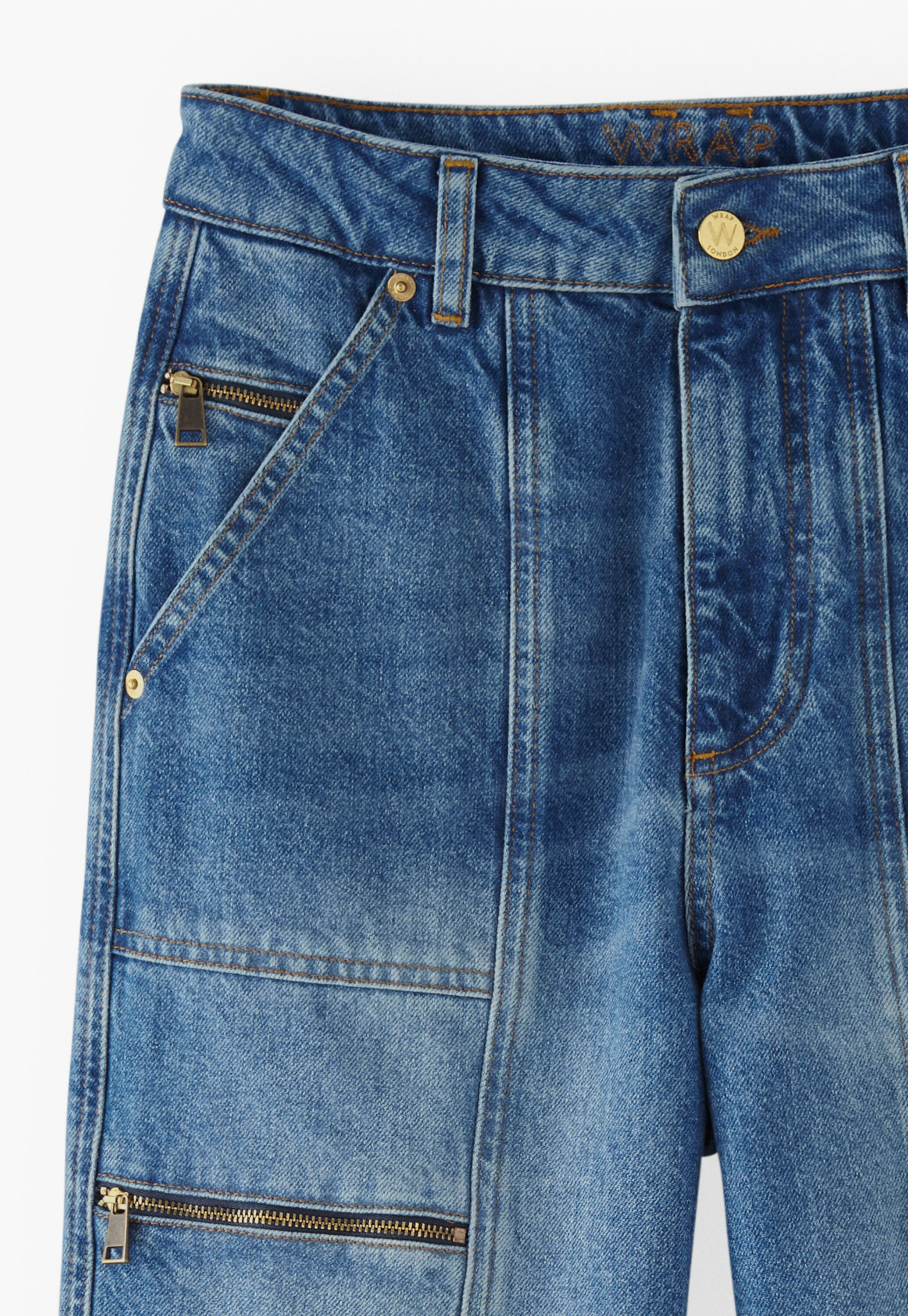 Patchwork horseshoe jeans