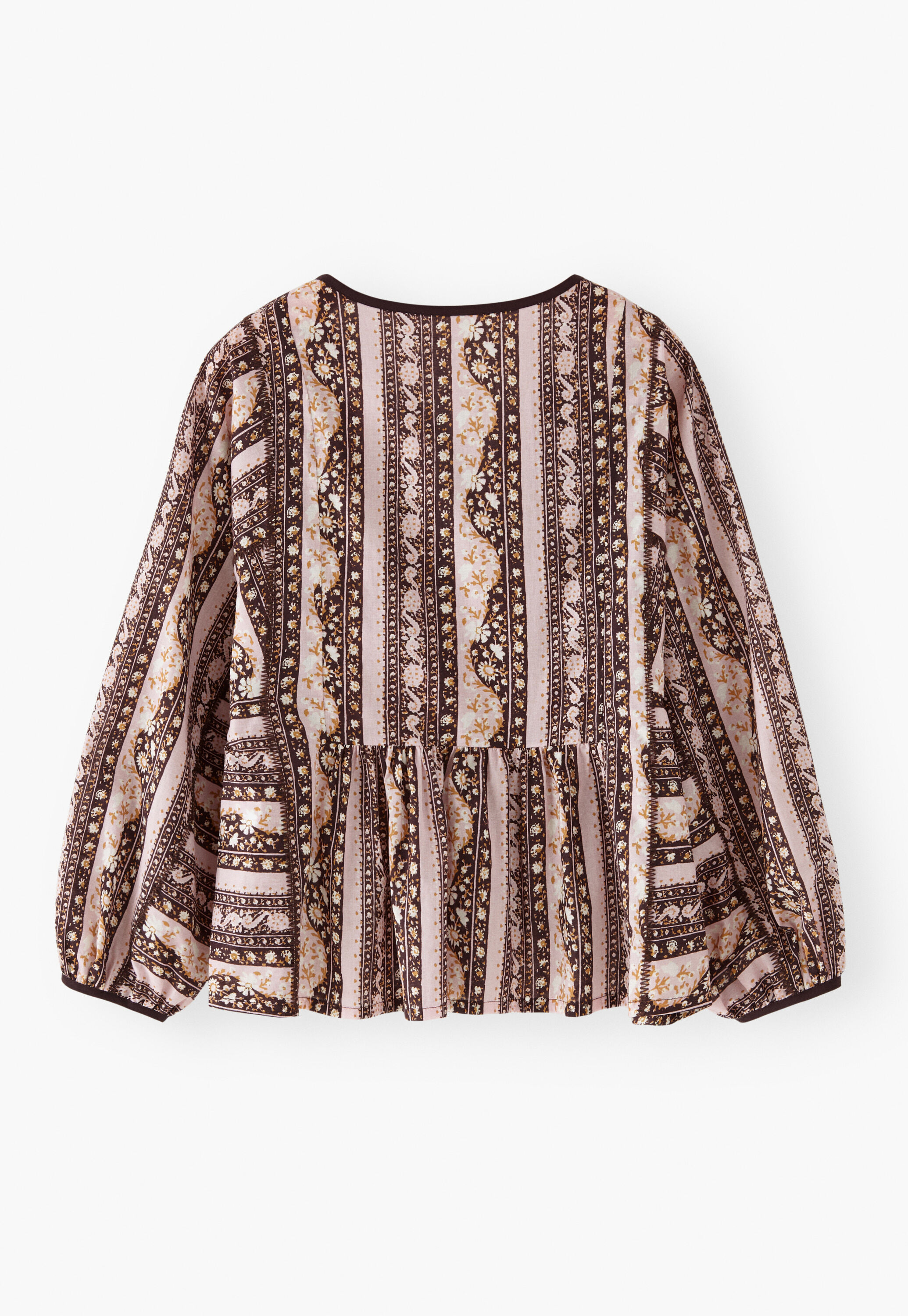 Printed gathered blouse
