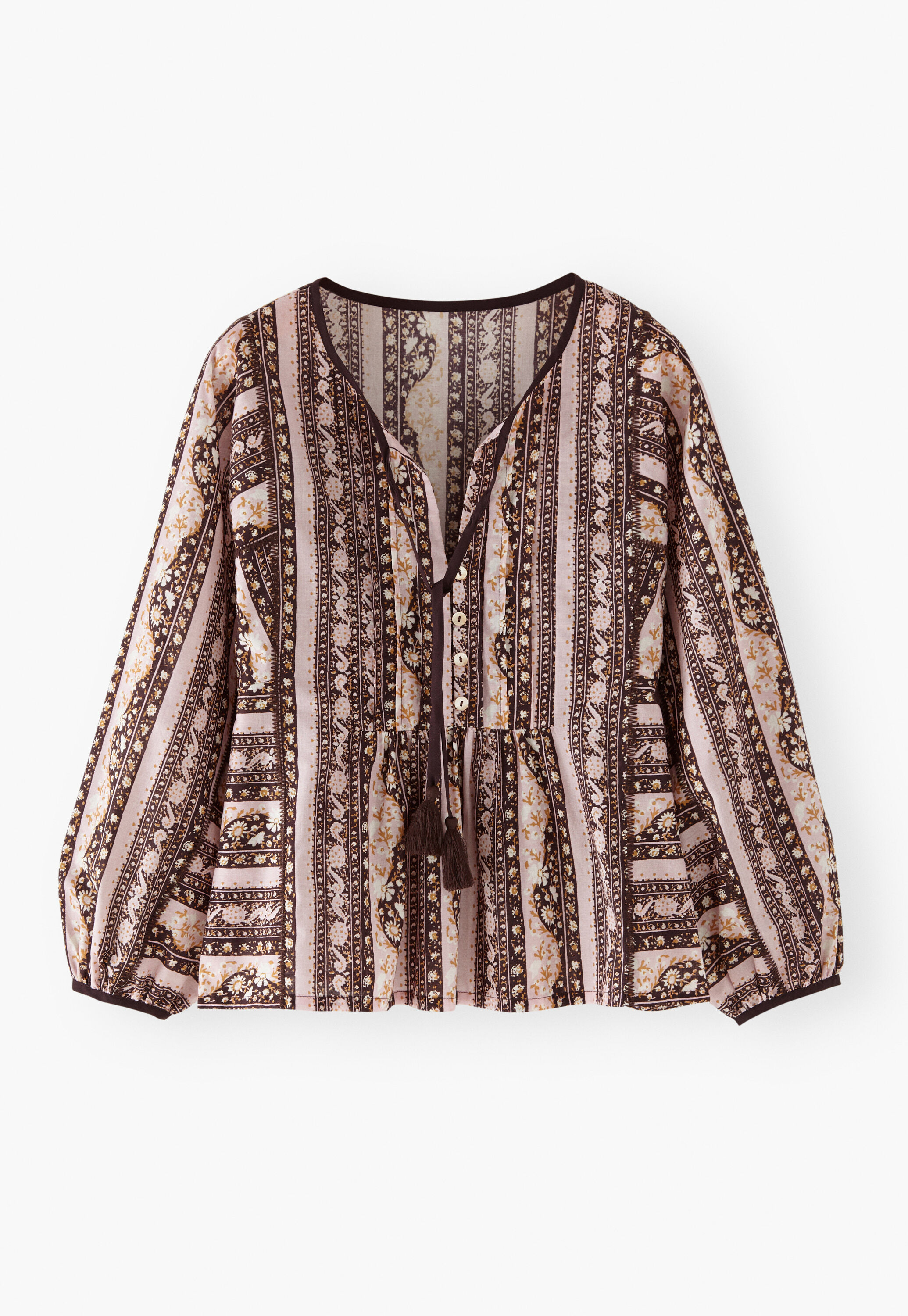 Printed gathered blouse