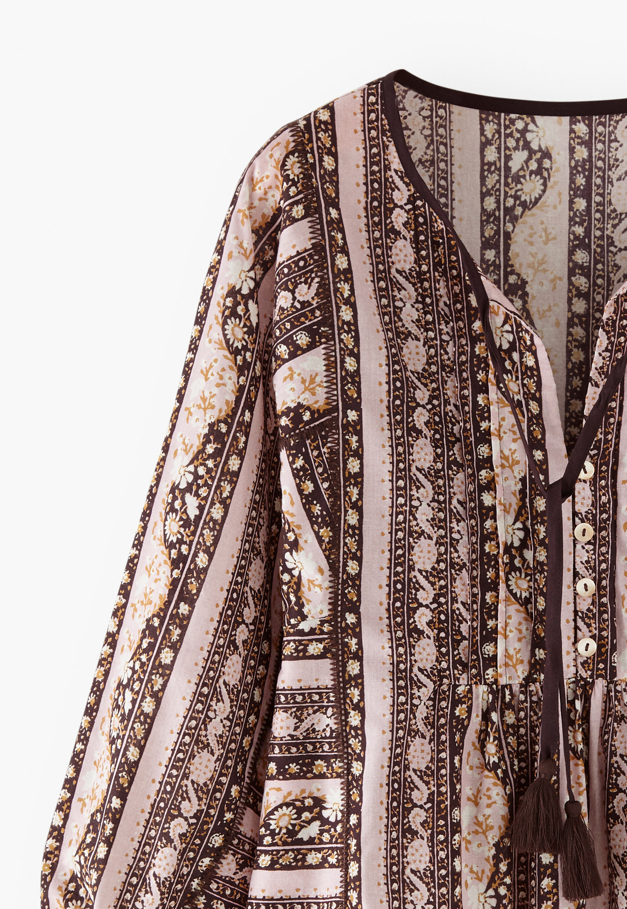 Printed gathered blouse