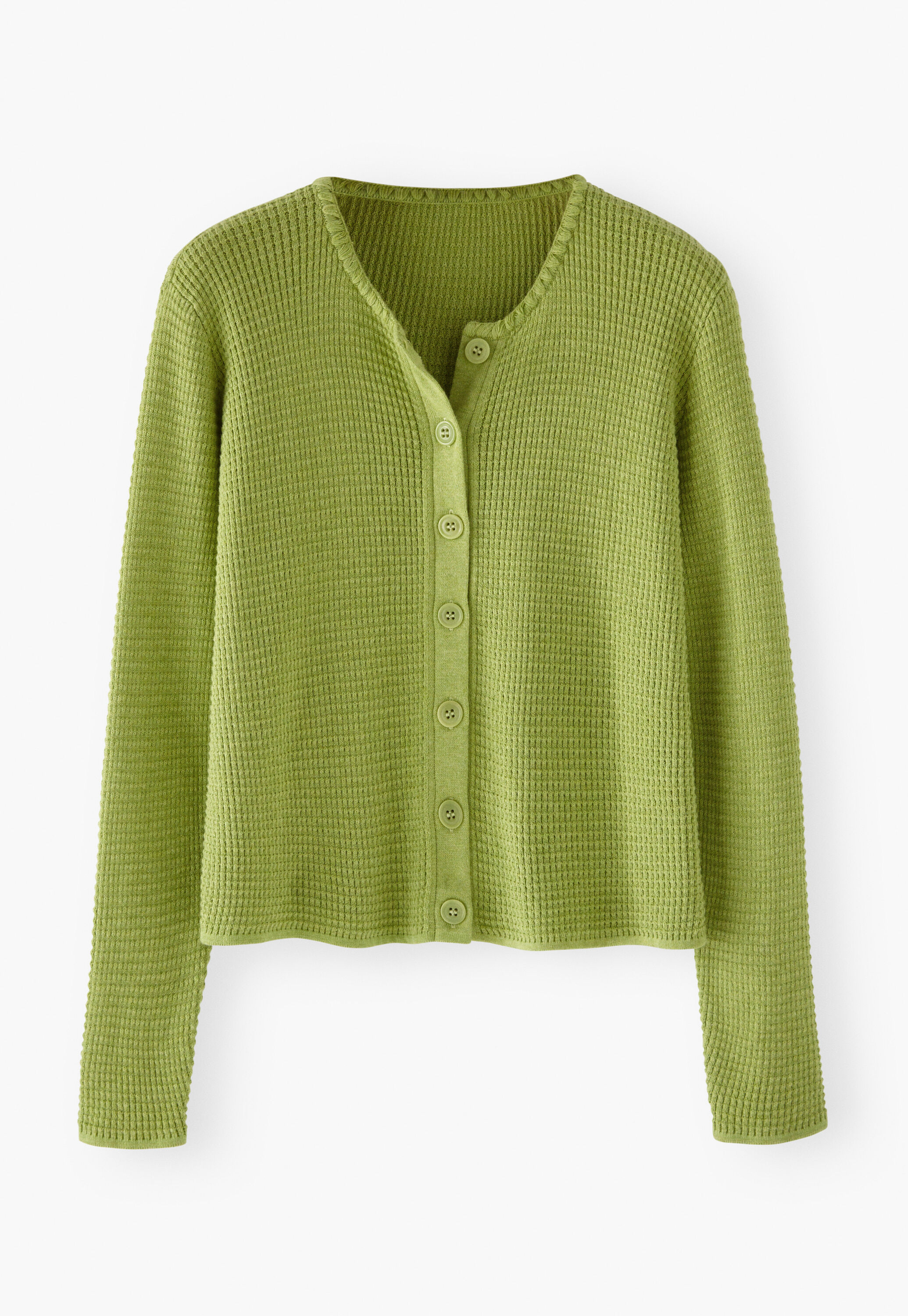 Waffle-stitch cardigan