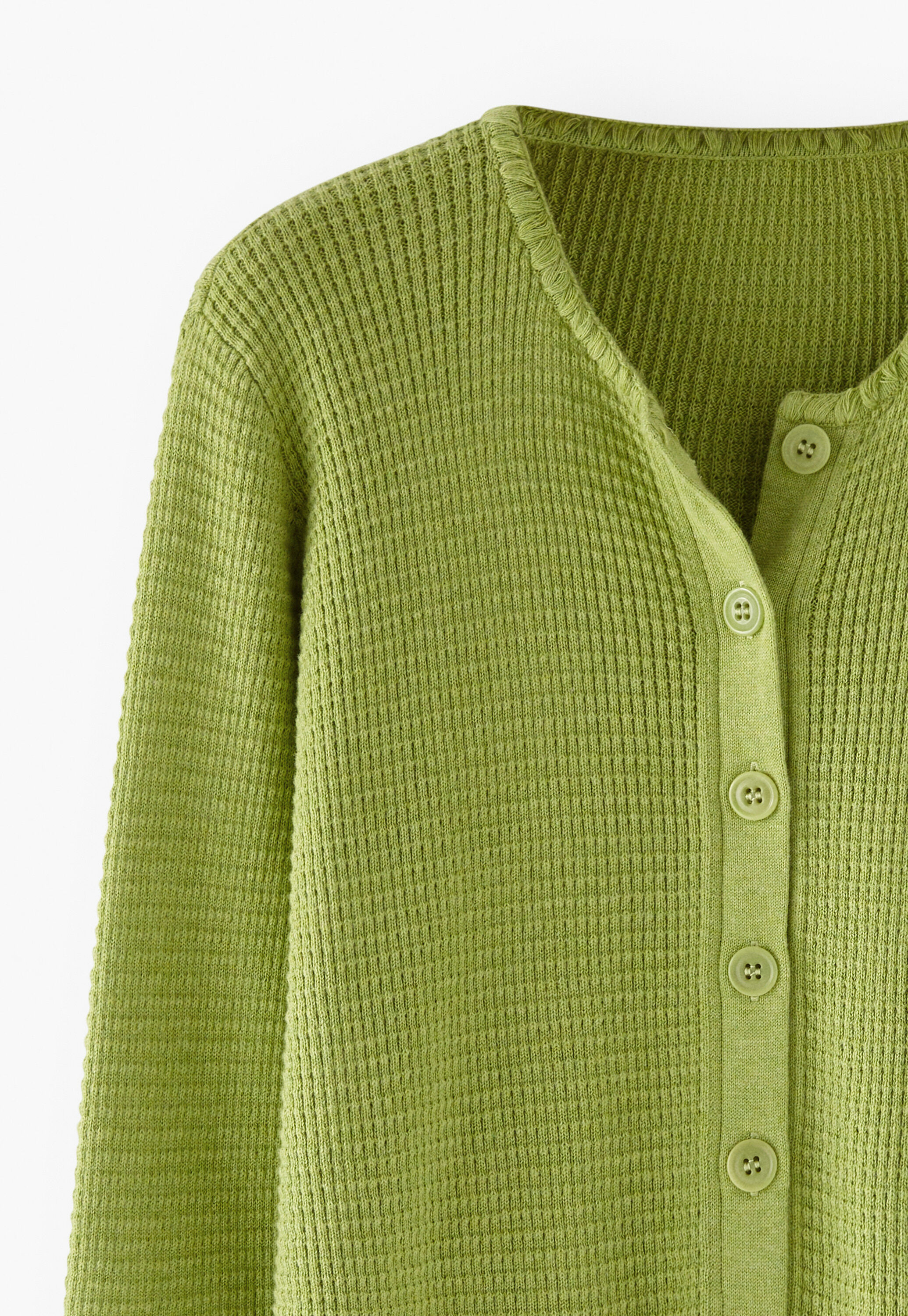 Waffle-stitch cardigan