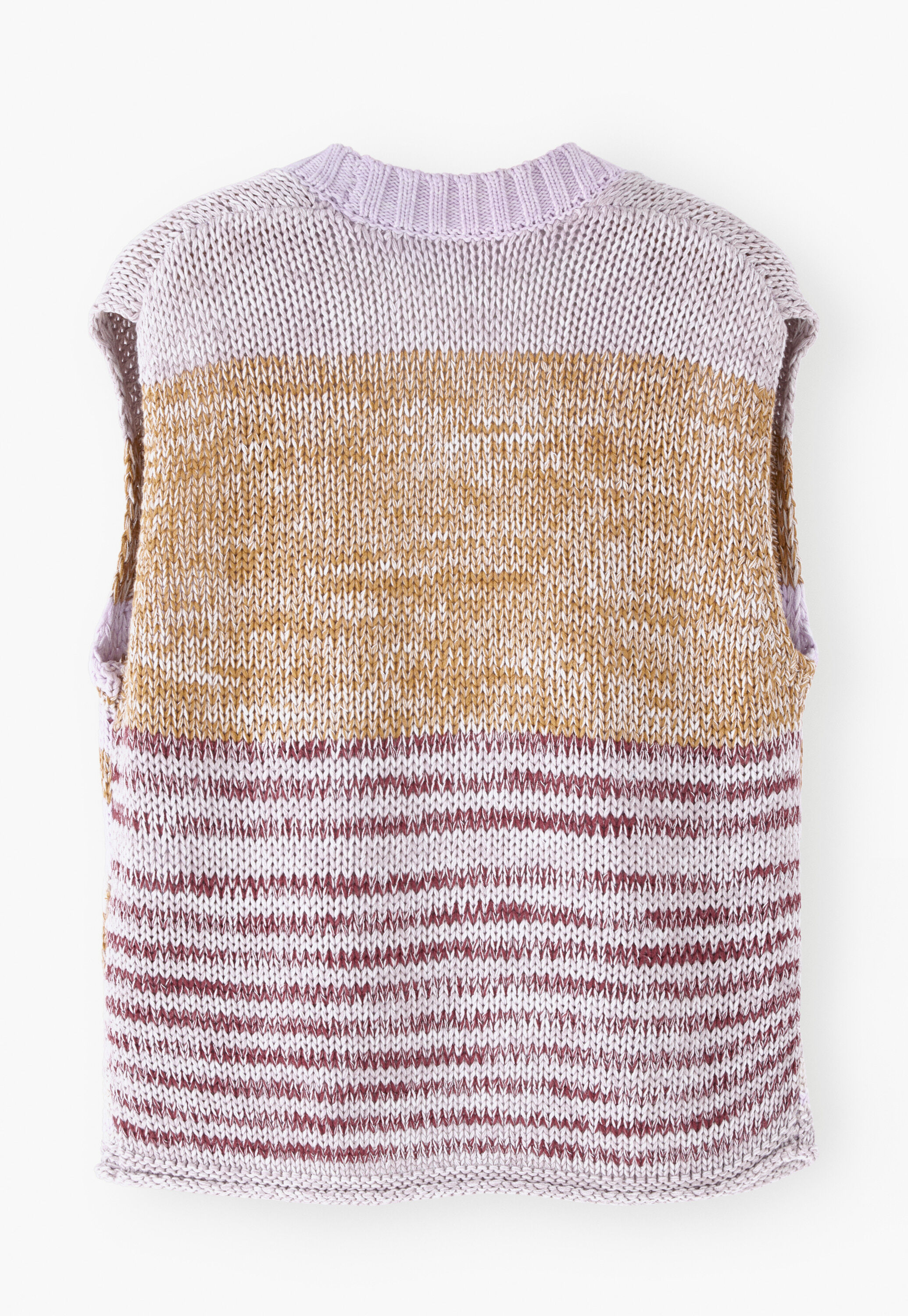 Striped sleeveless cardigan