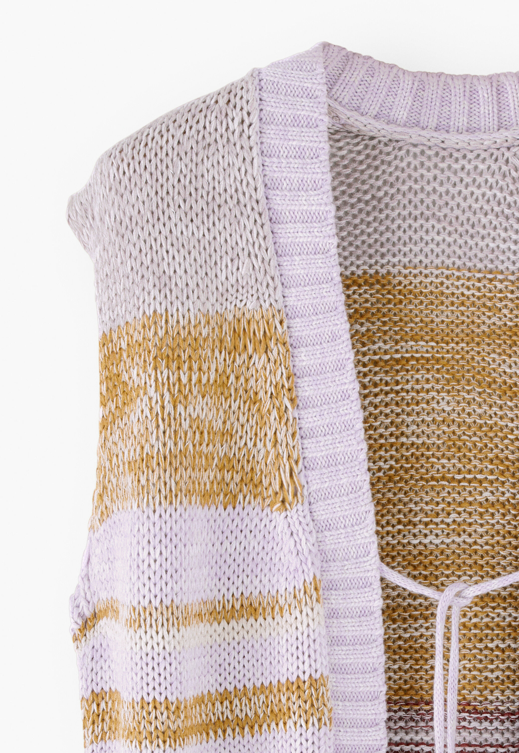 Striped sleeveless cardigan
