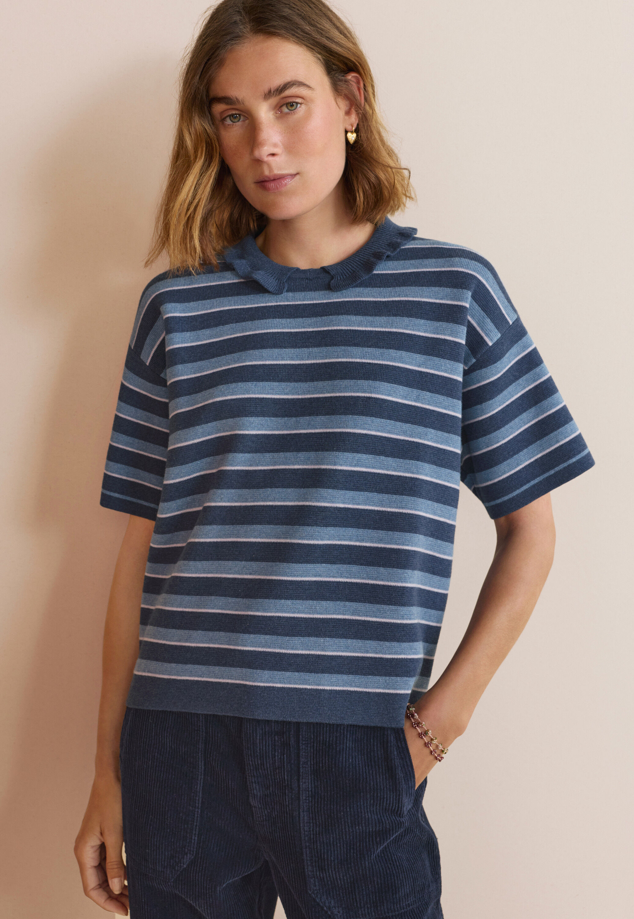 Stripe collared sweater