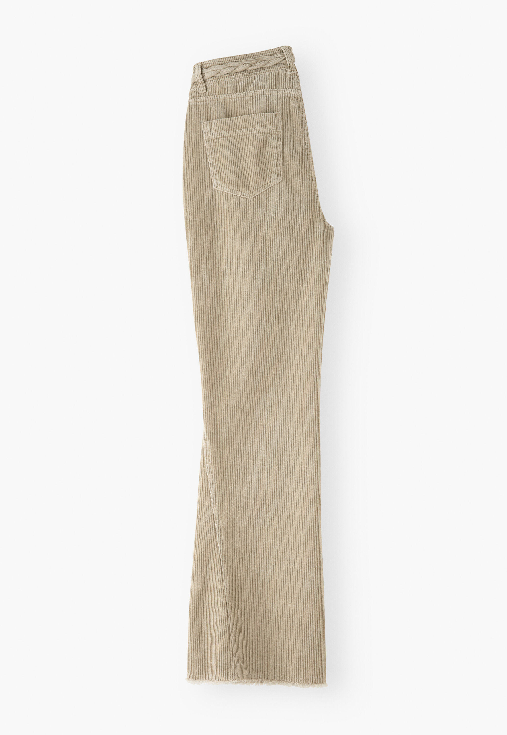 Plait detail cord trouser