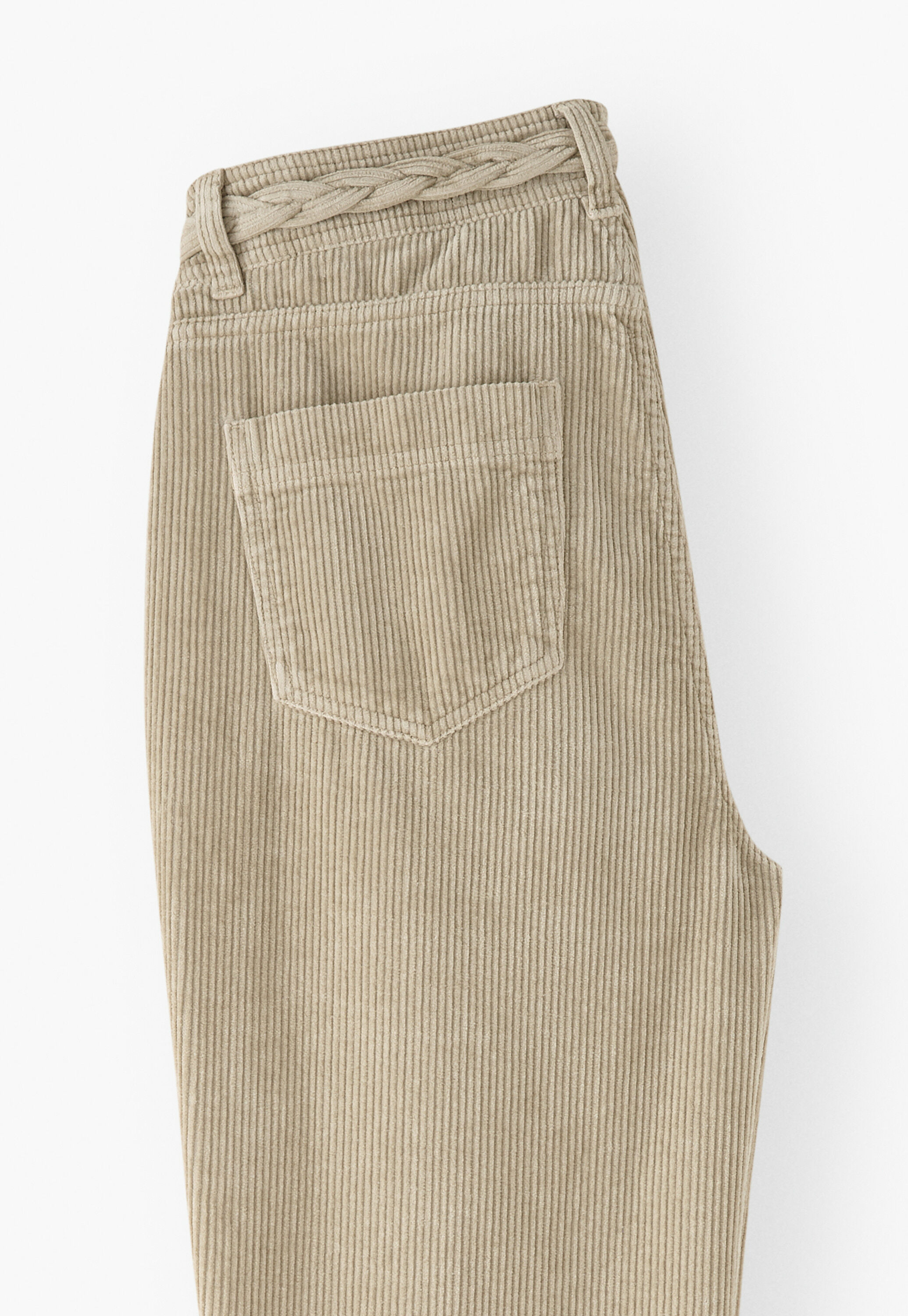 Plait detail cord trouser