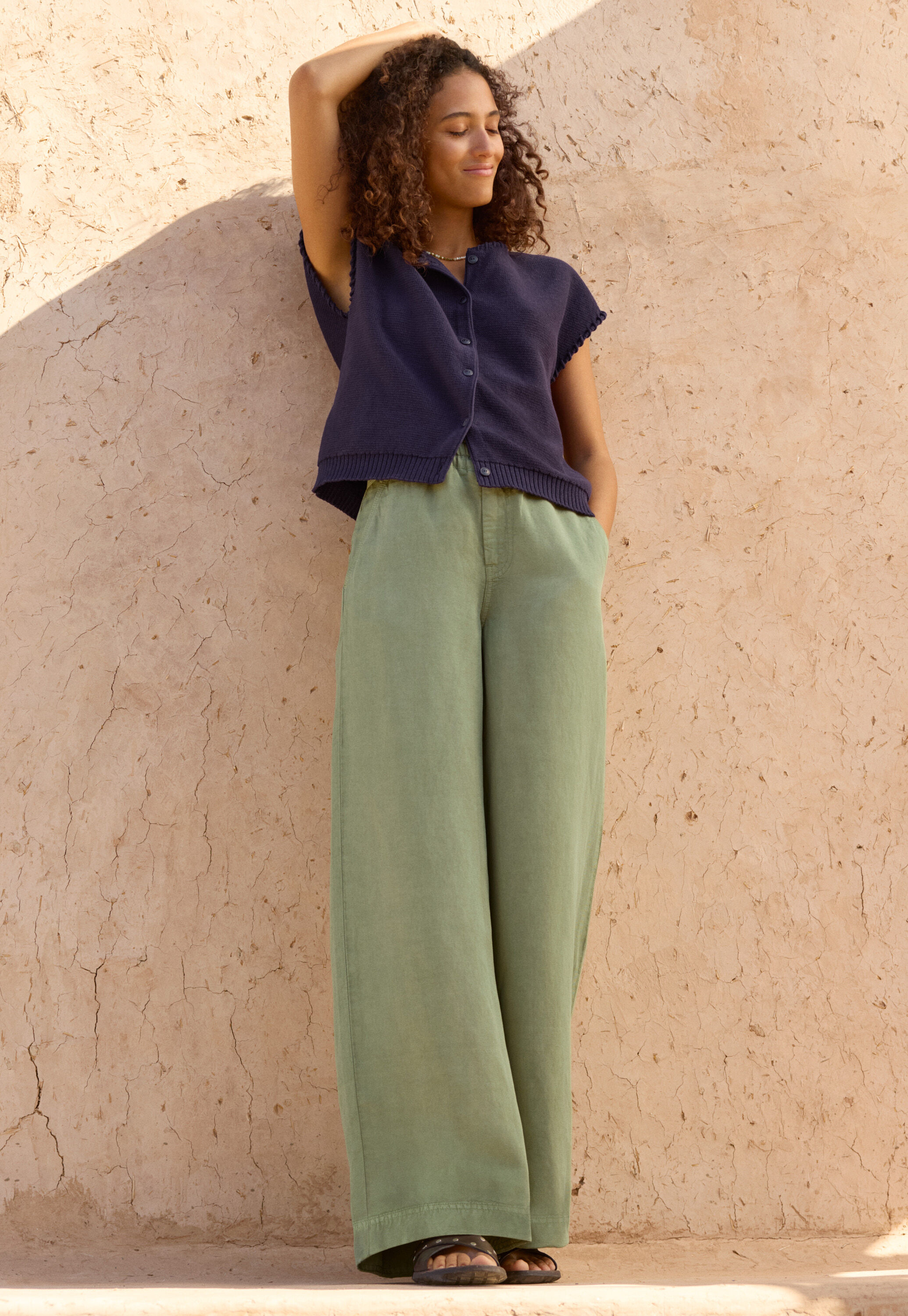 Button-front sweater