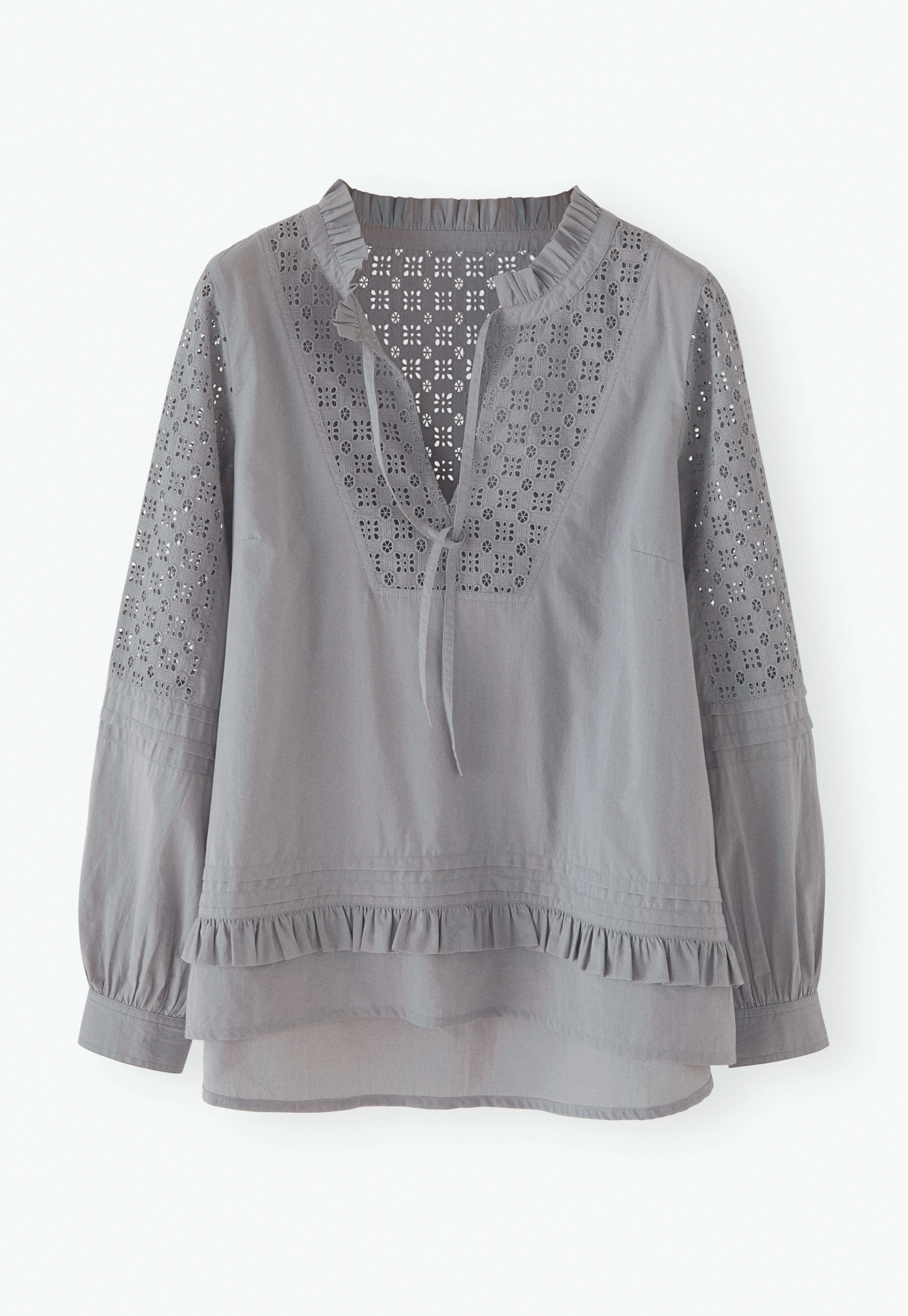 Longline frill blouse