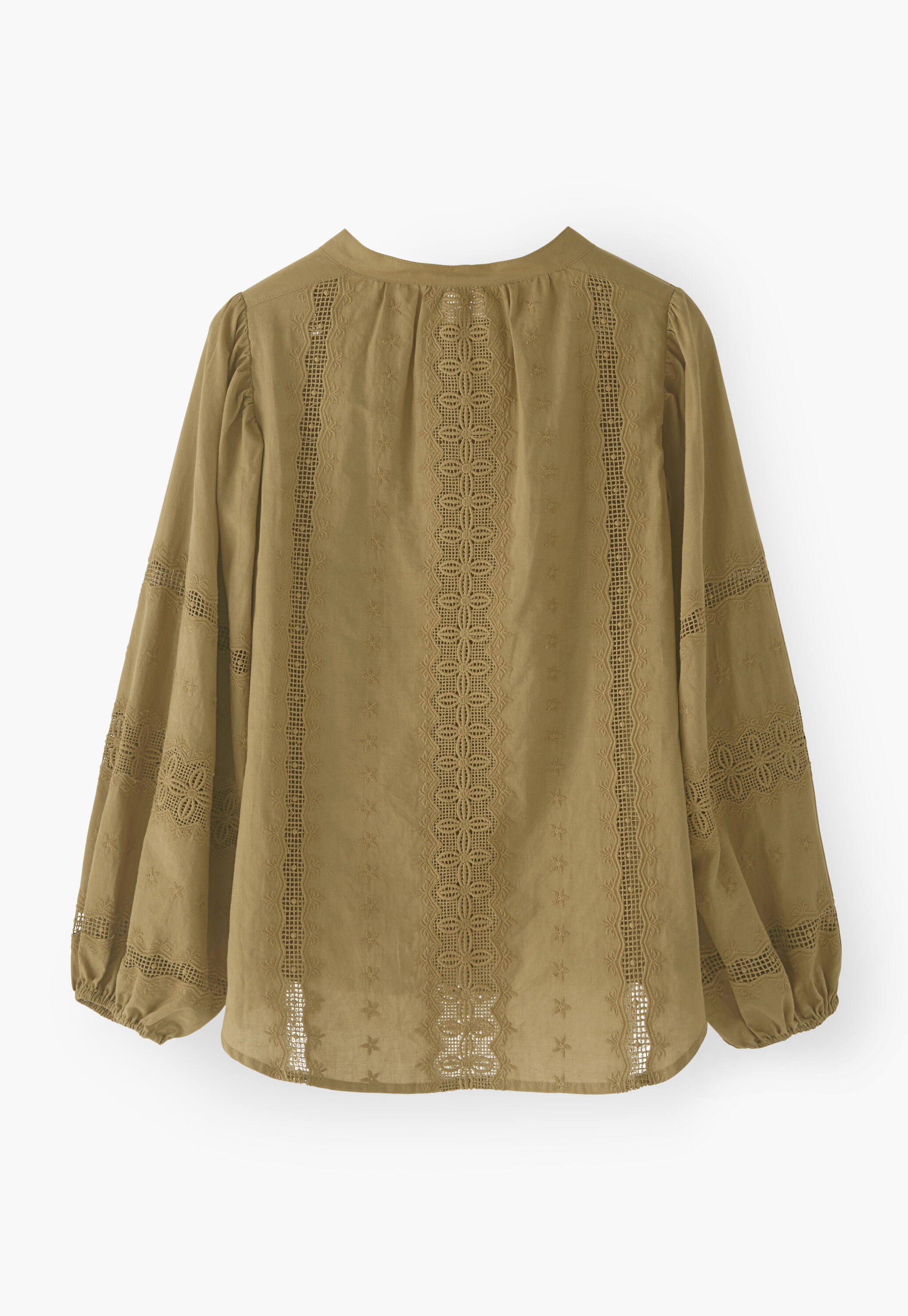 Lace-sleeve blouse