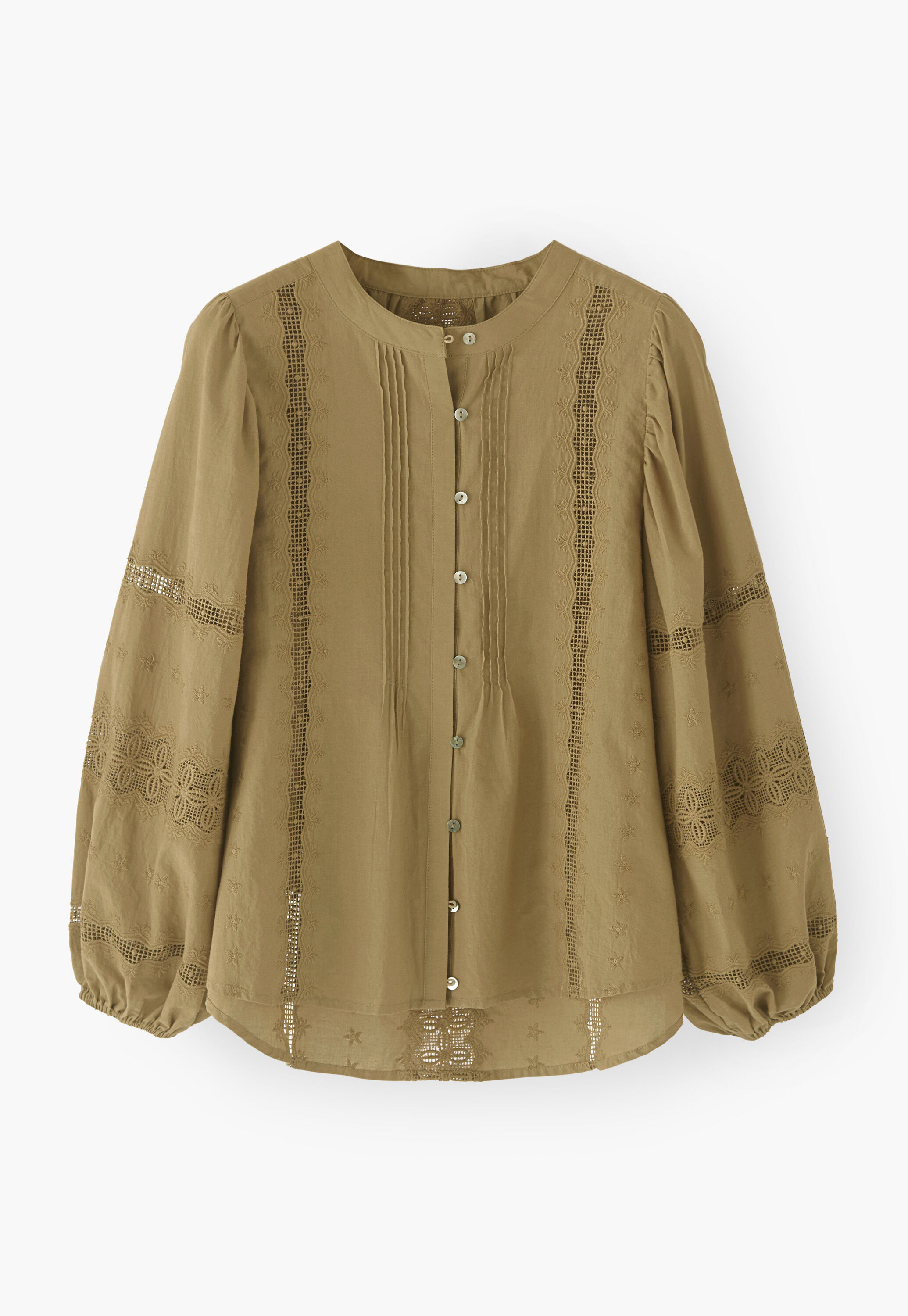 Lace-sleeve blouse