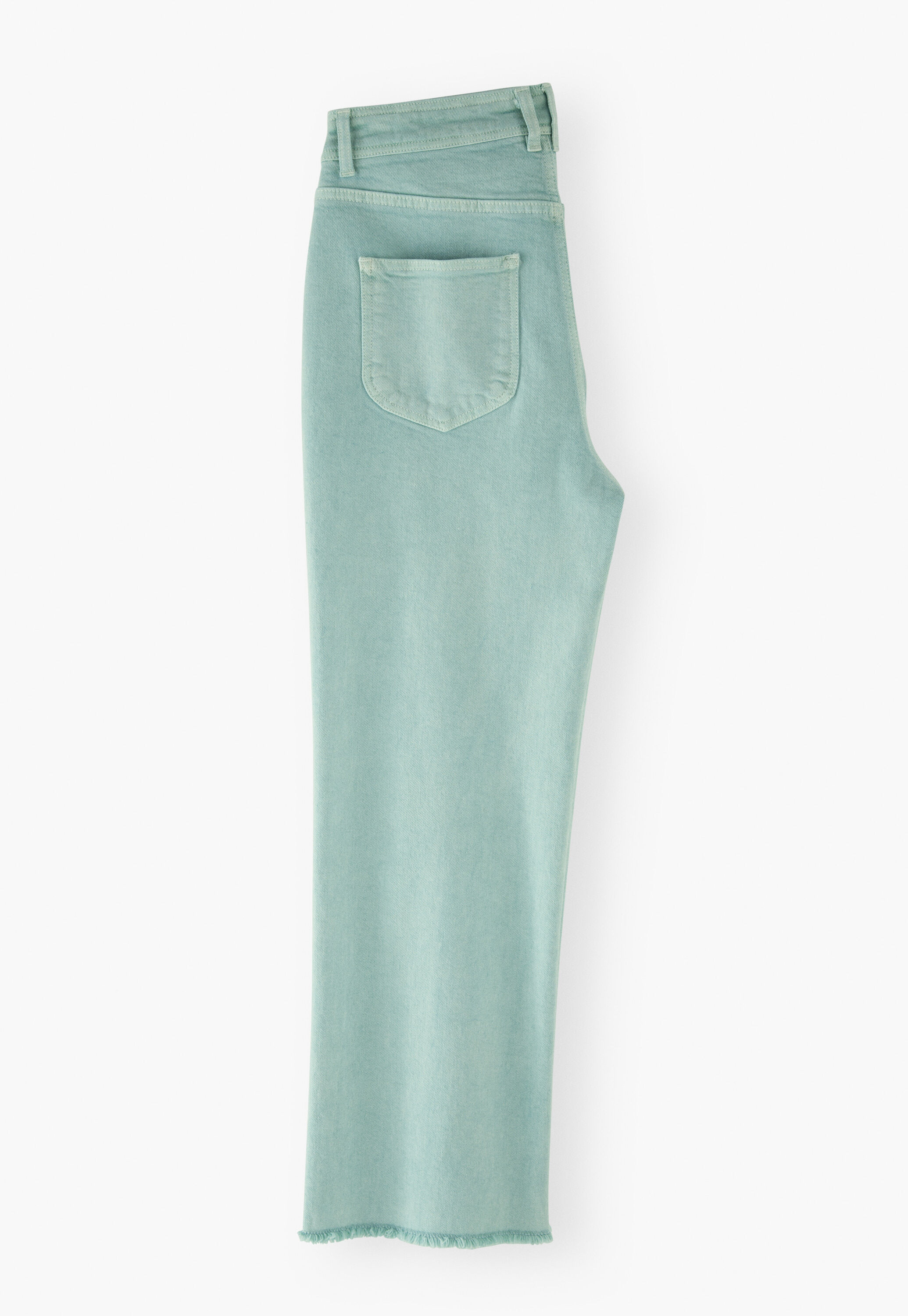 Straight-leg let-down hem jeans