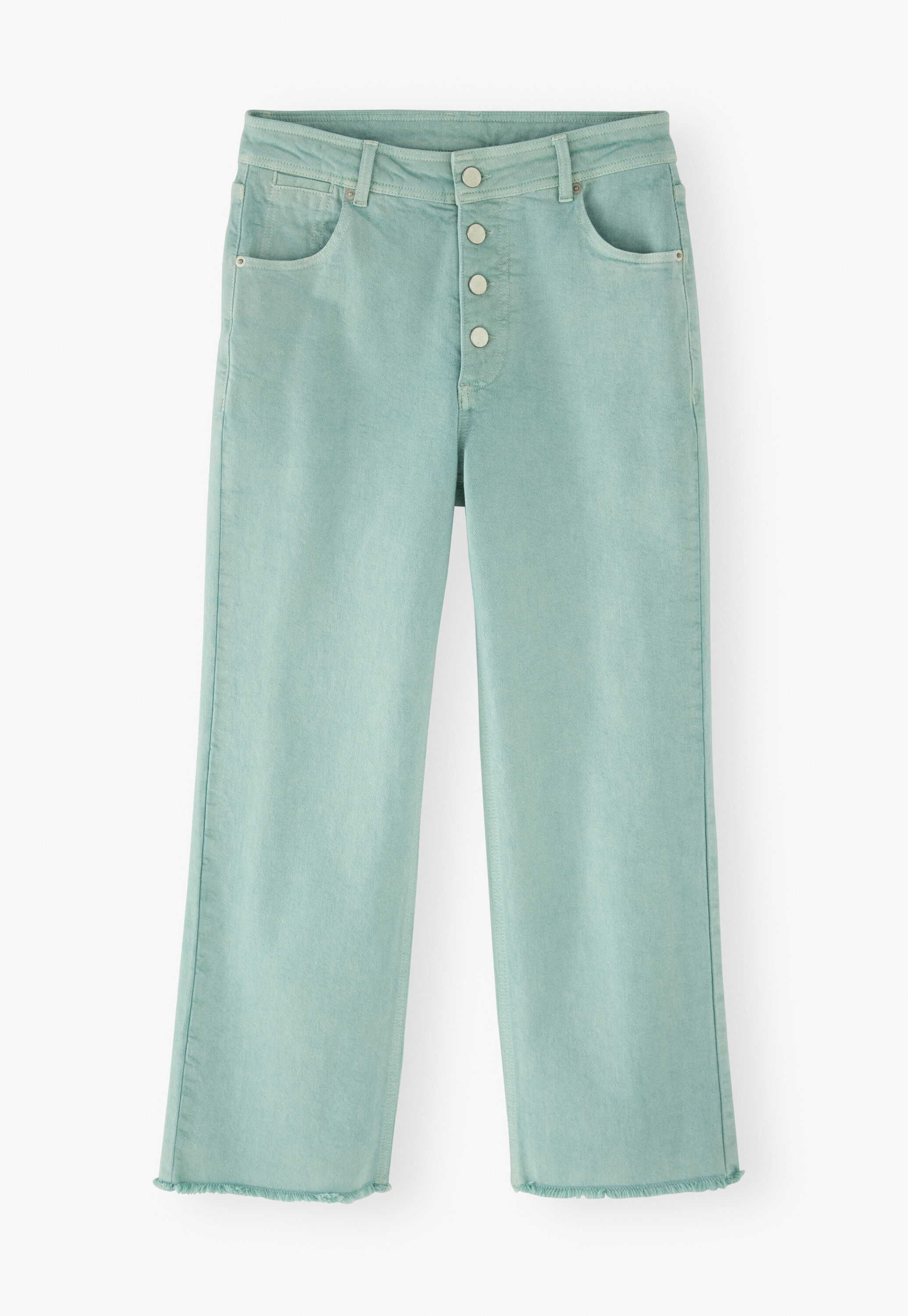 Straight-leg let-down hem jeans