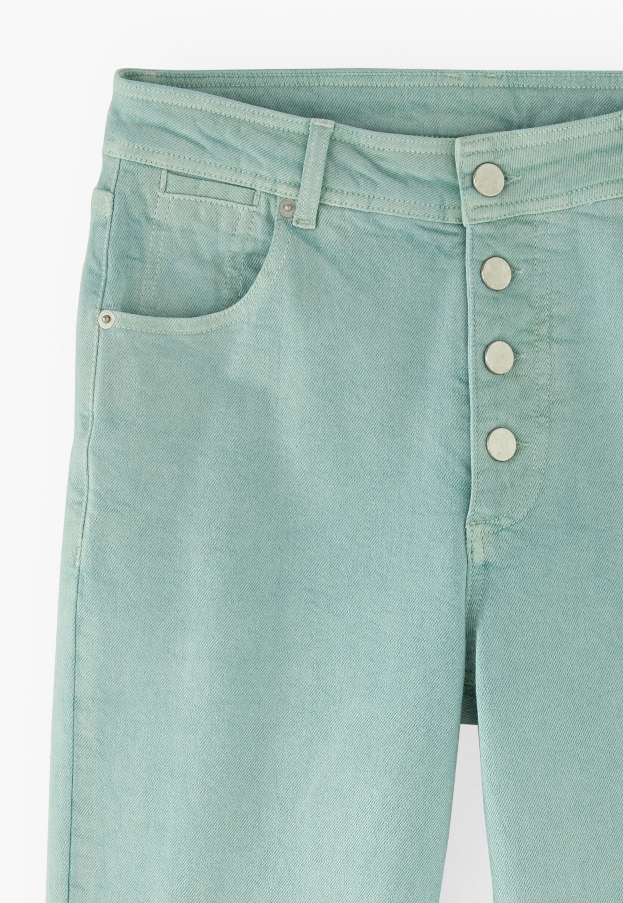 Straight-leg let-down hem jeans