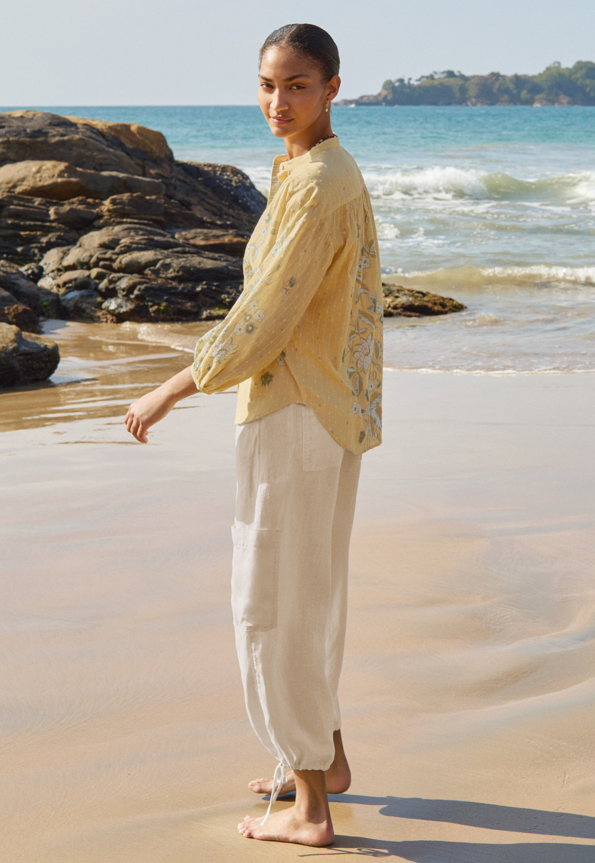 Printed boyfriend blouse