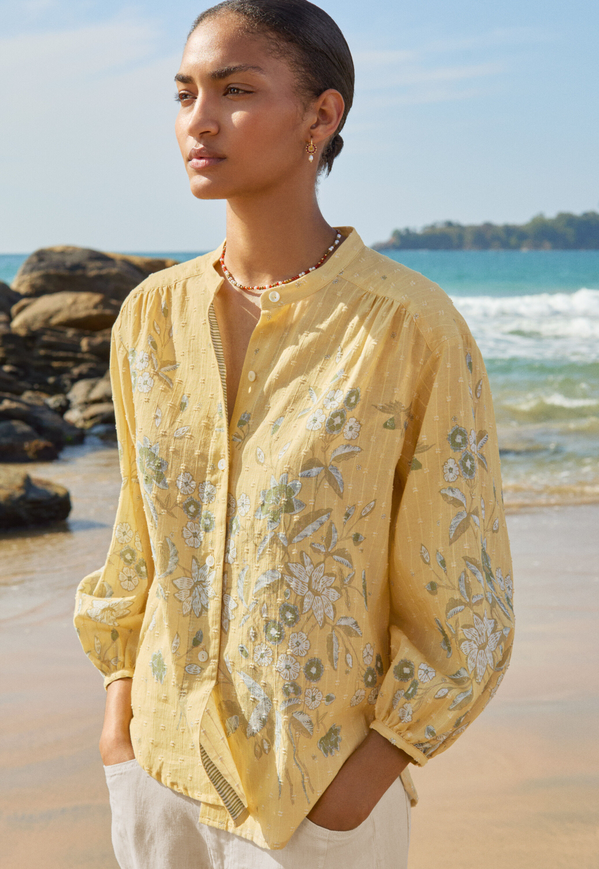 Printed boyfriend blouse