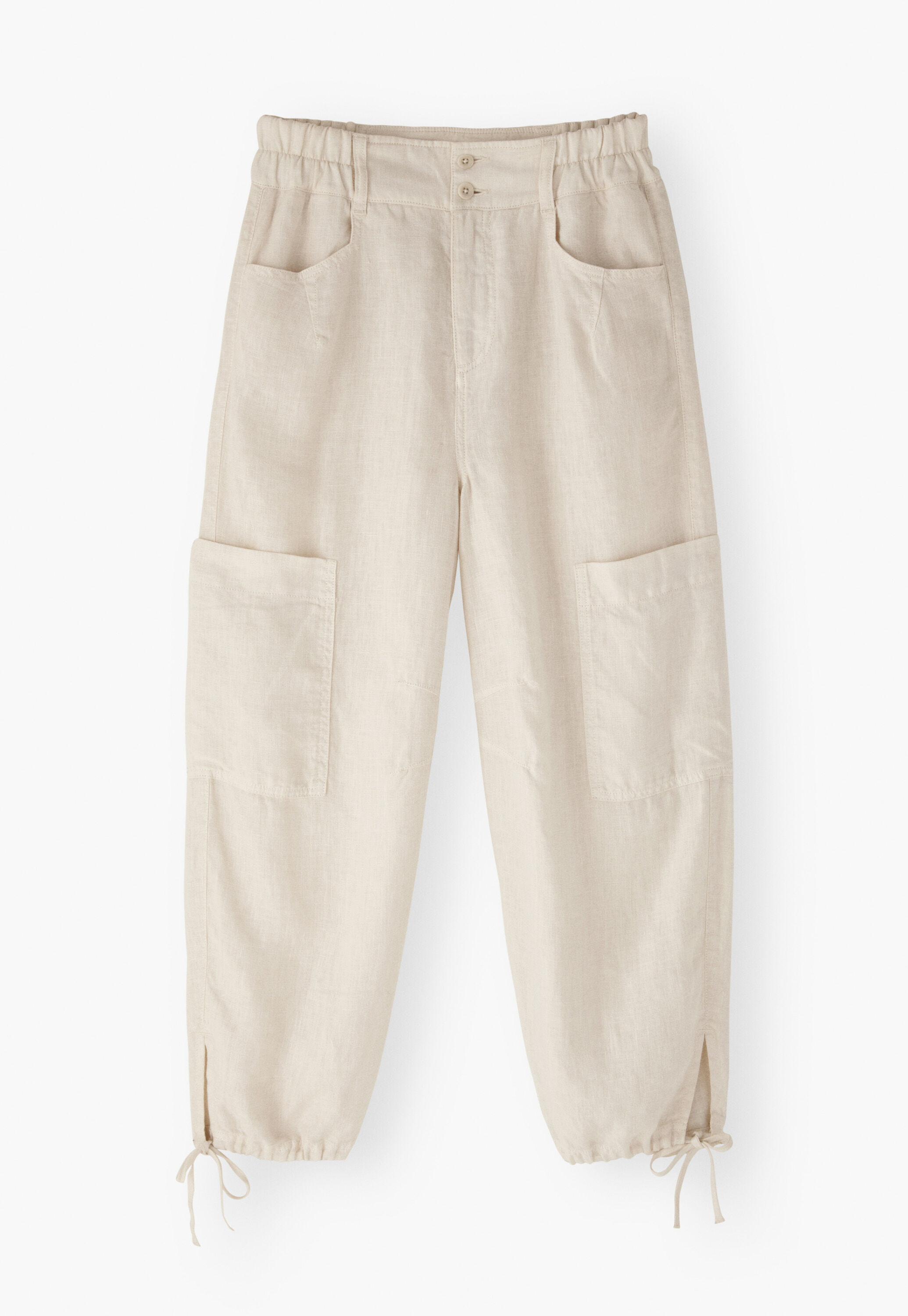 Tie-leg trousers