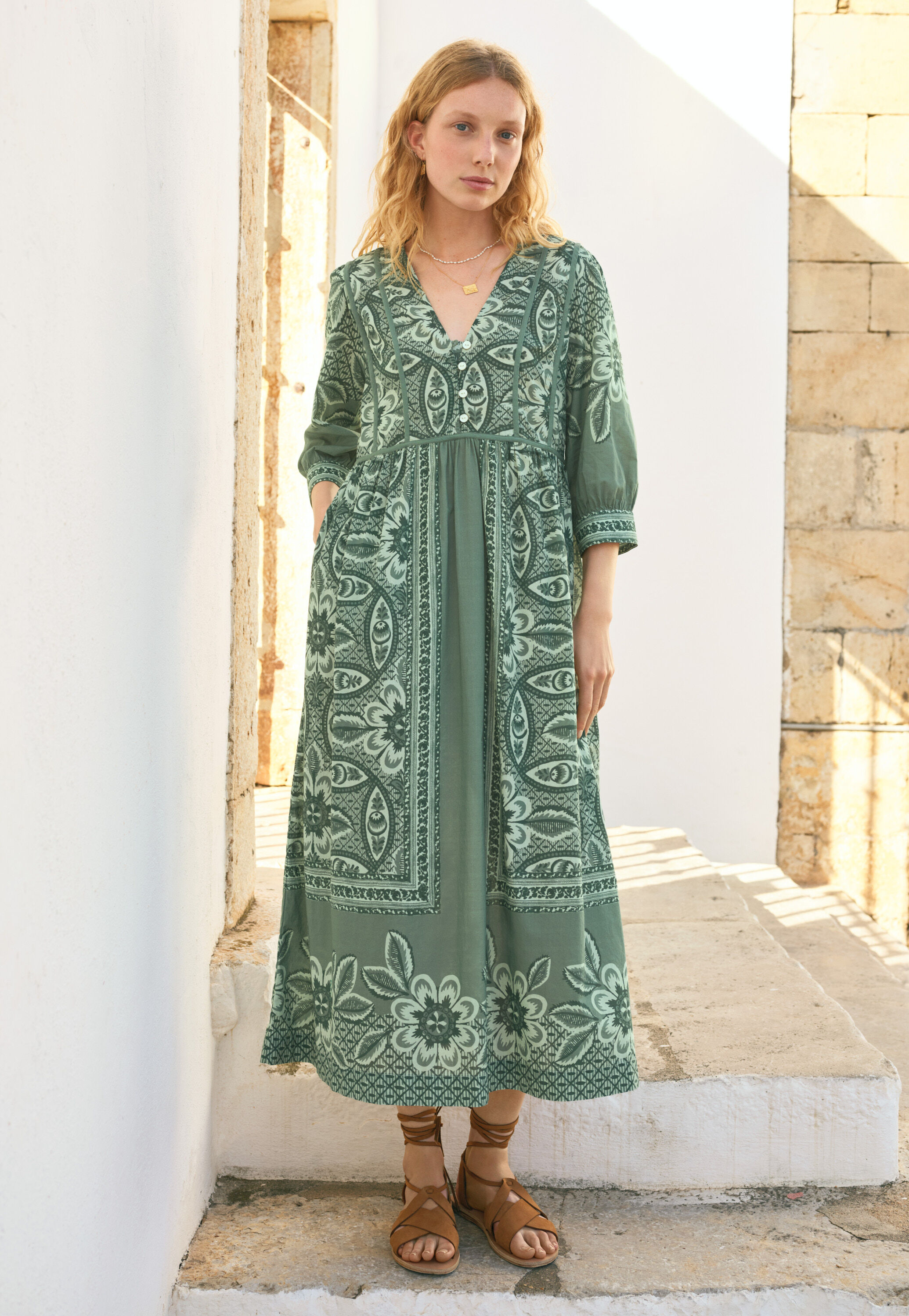 Placement-print dress