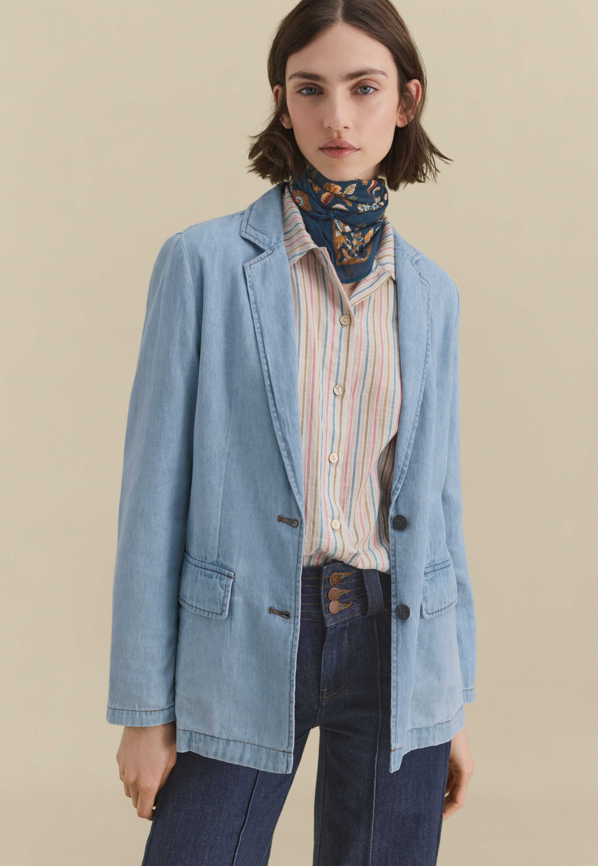 Relaxed blazer, Pale indigo, large