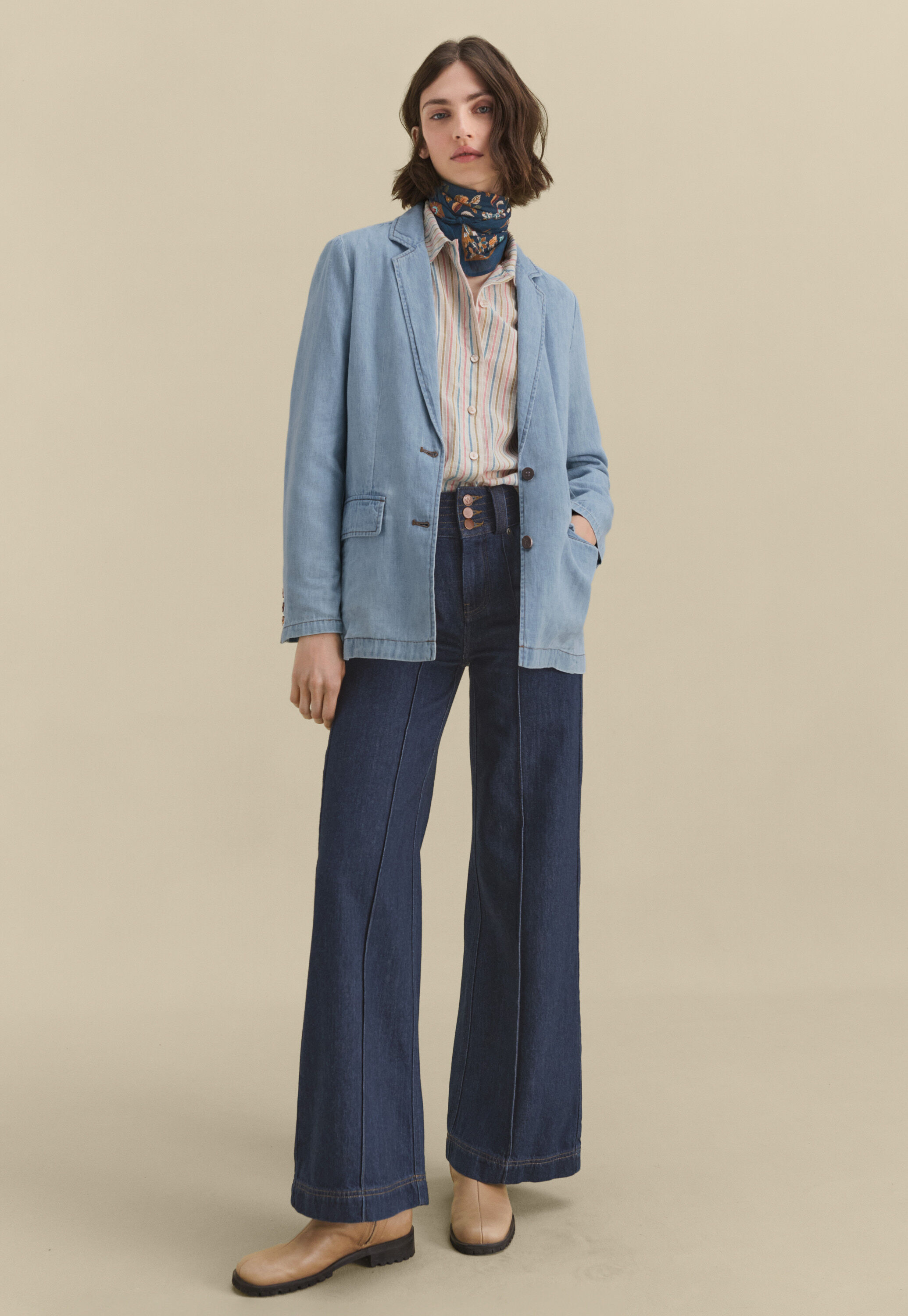 Relaxed blazer, Pale indigo, large